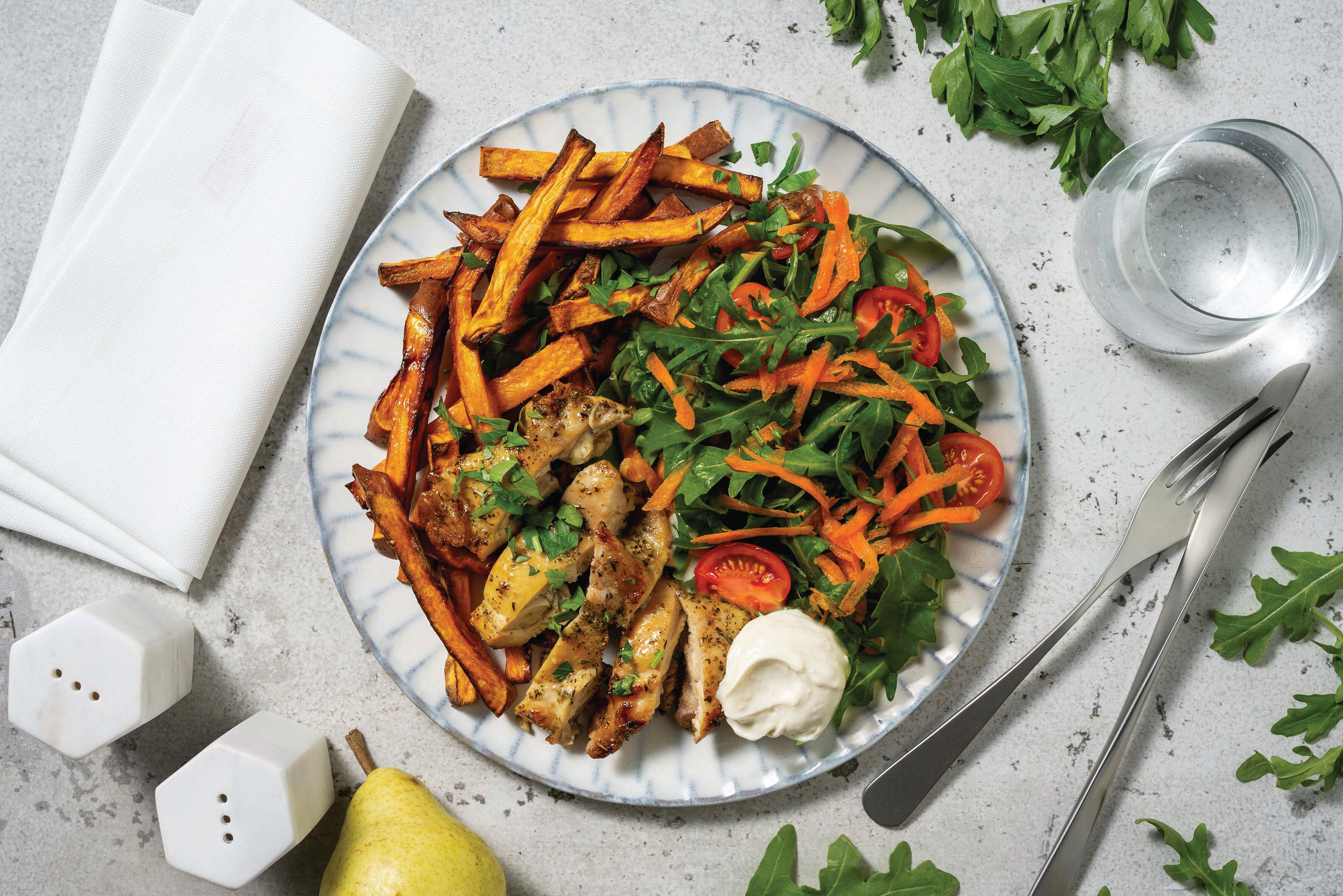 Herbed Chicken & Pre-Prepped Fries