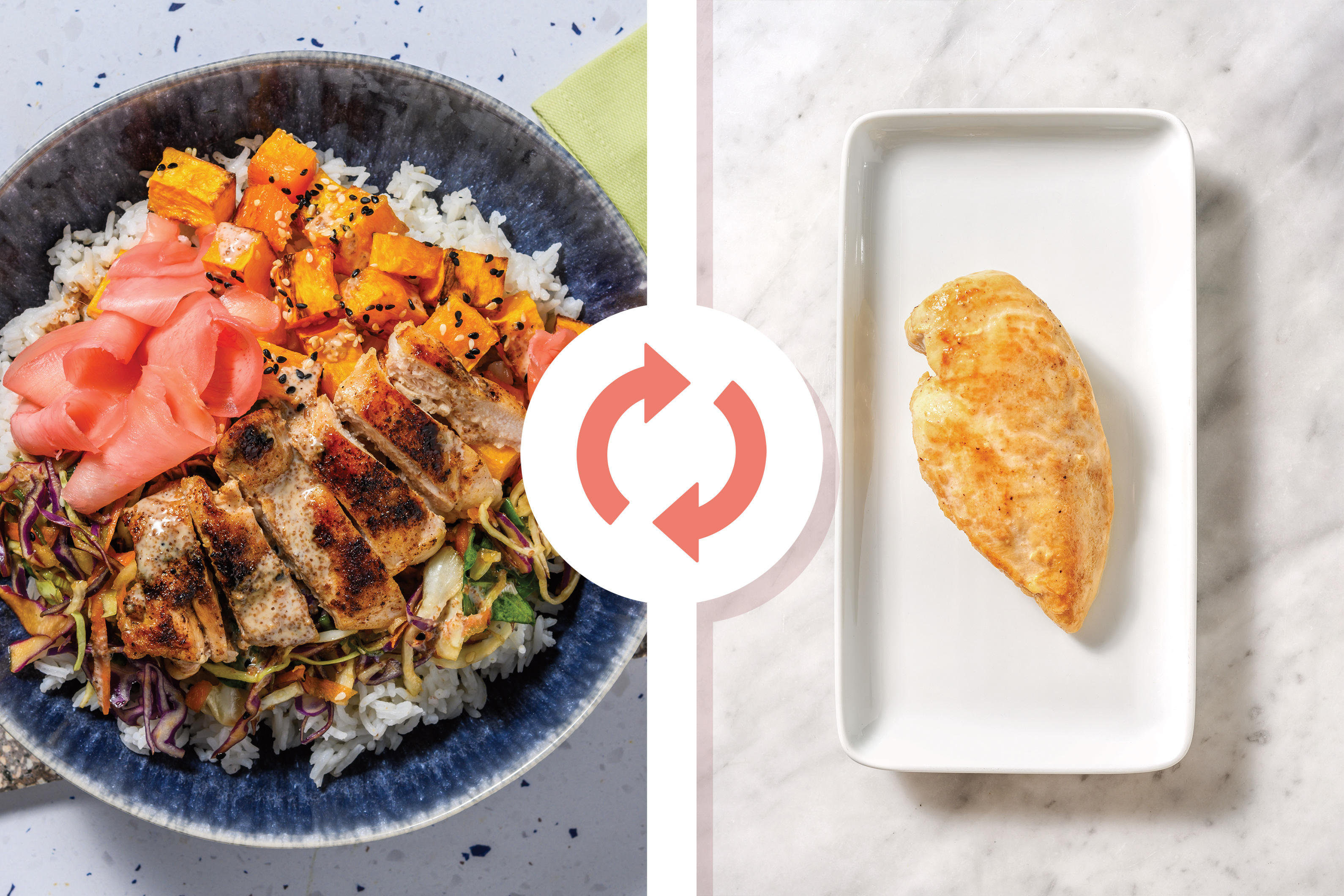 Grilled Sesame Chicken Poke Rice Bowl