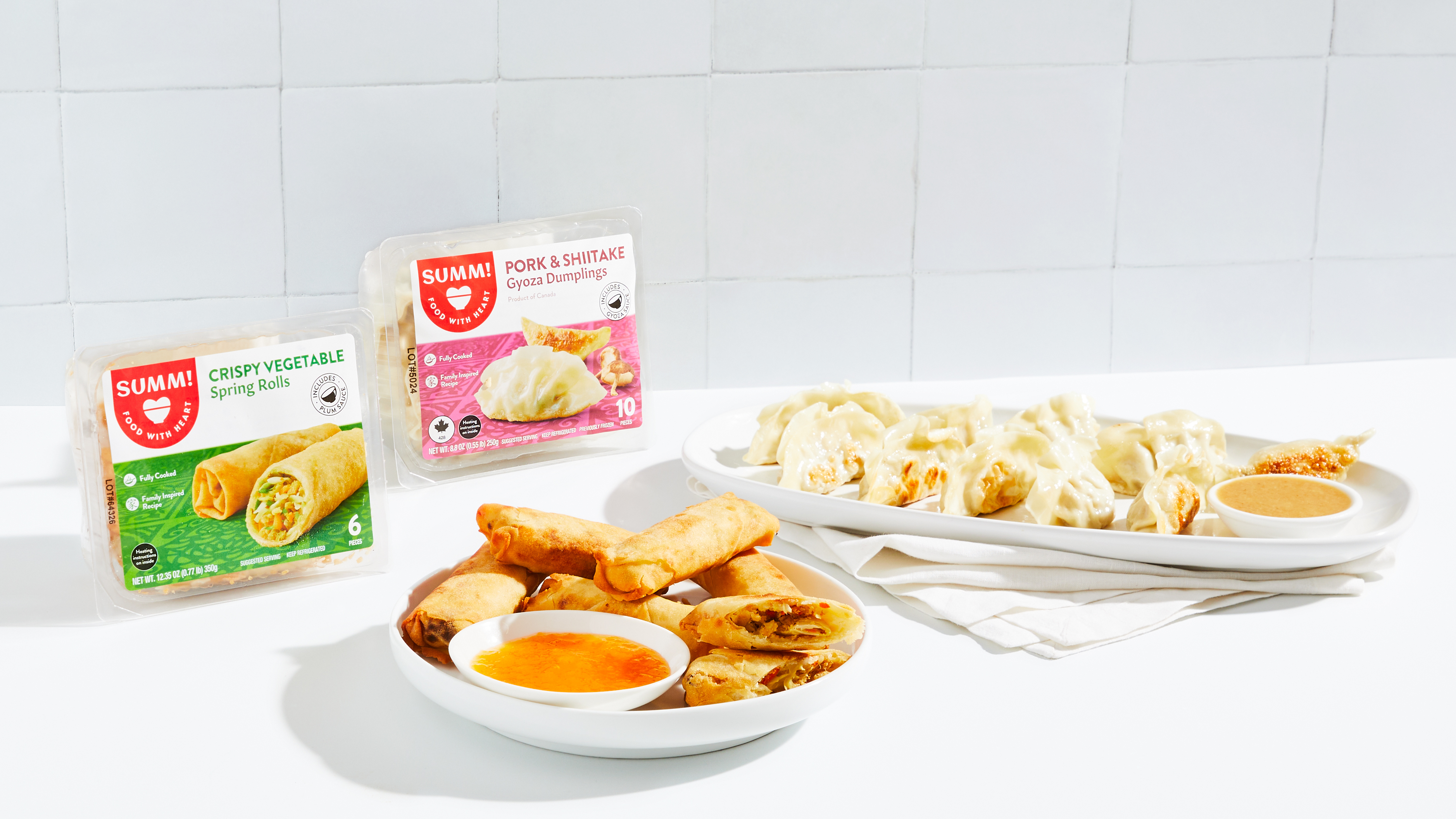 Pork Dumplings & Vegetable Spring Rolls