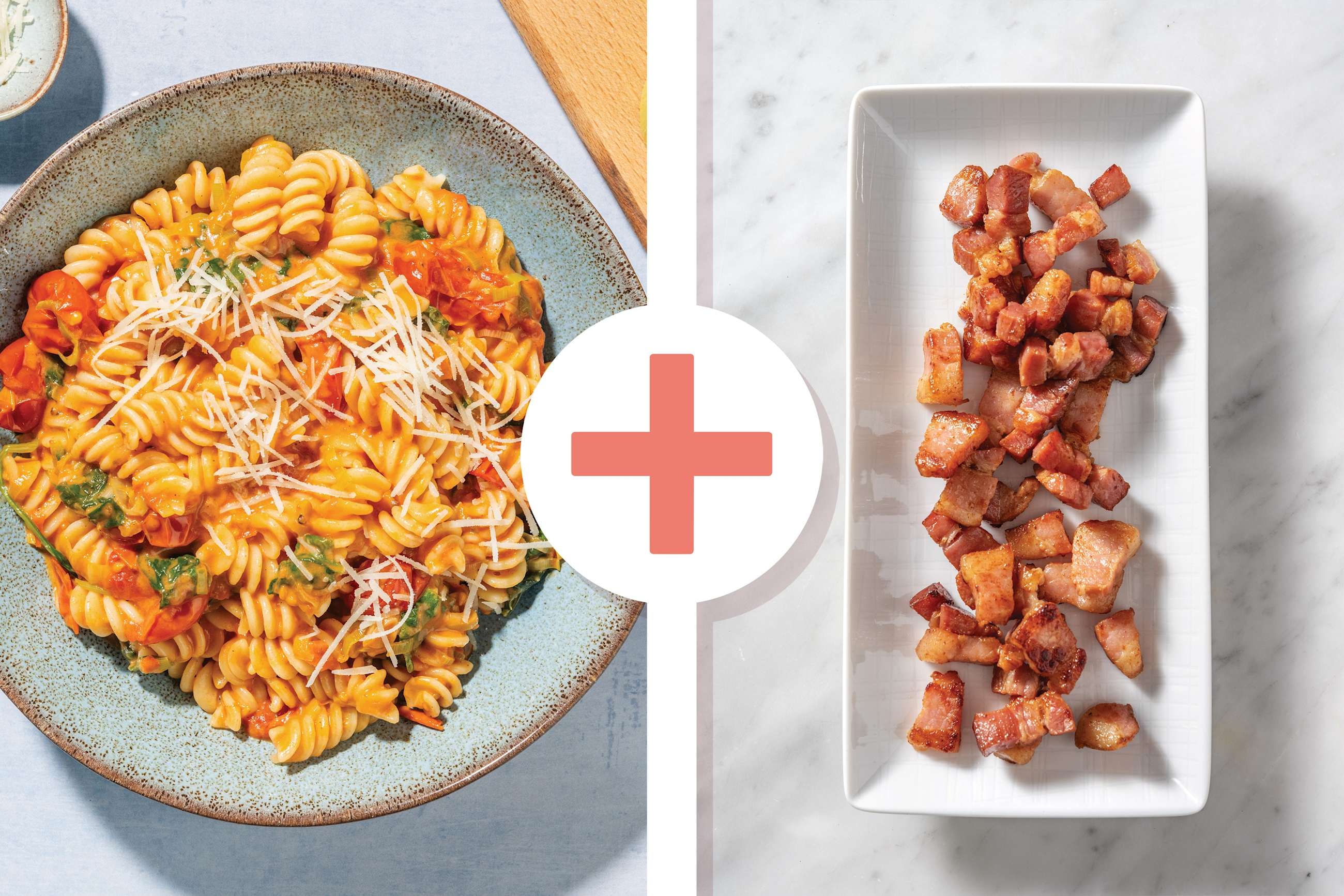 Creamy Bacon, Spinach & Leek Fusilli