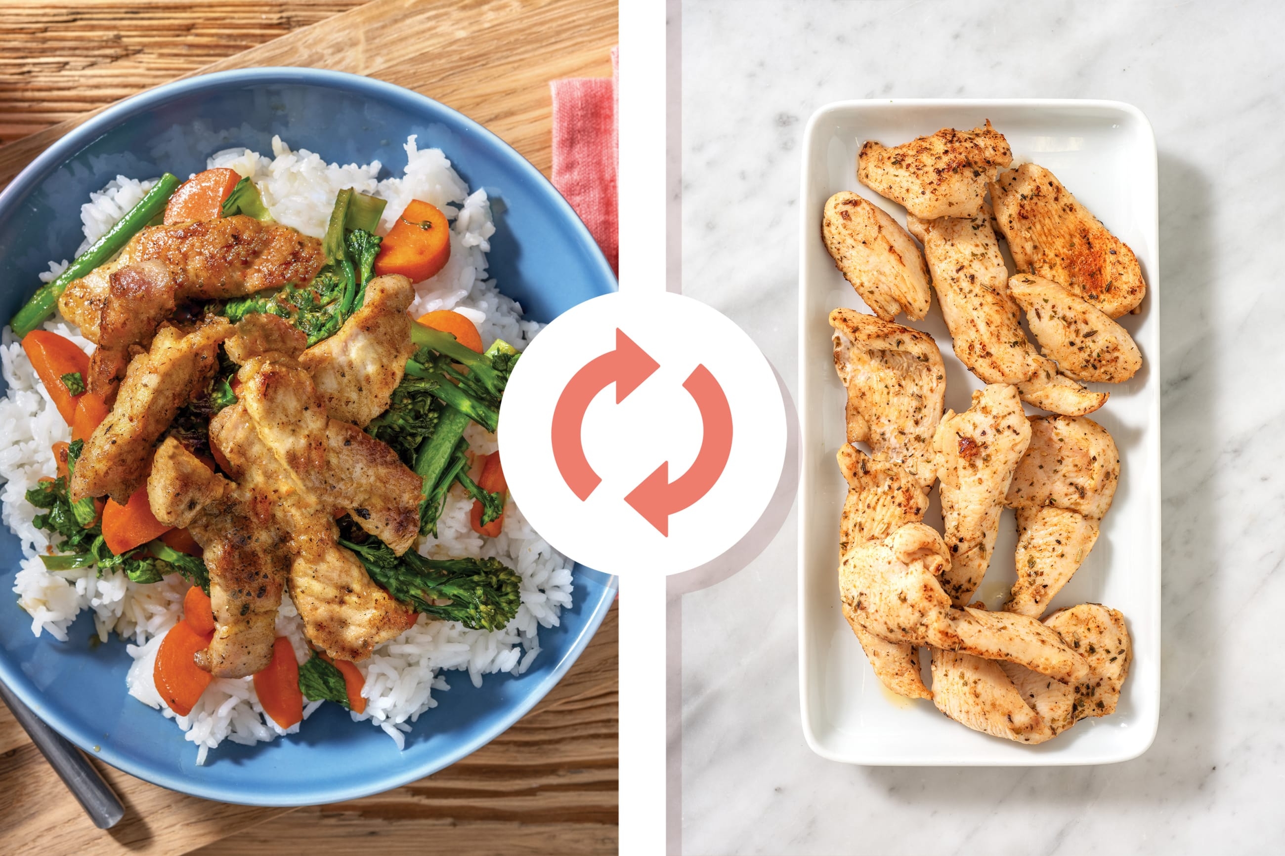 Thai-Spiced Chicken & Honey-Soy Veggies