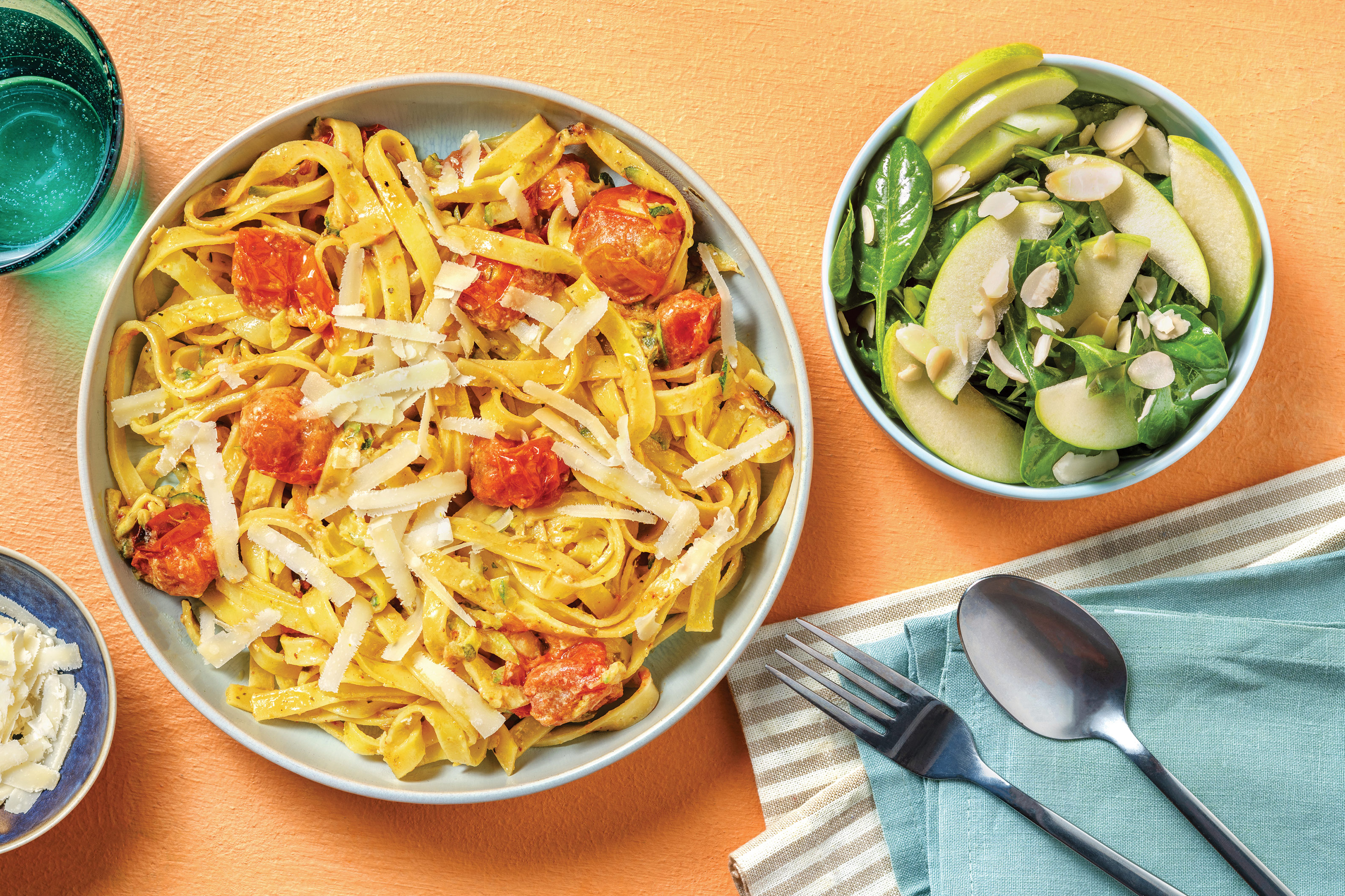 Creamy Pesto & Cherry Tomato Fettuccine