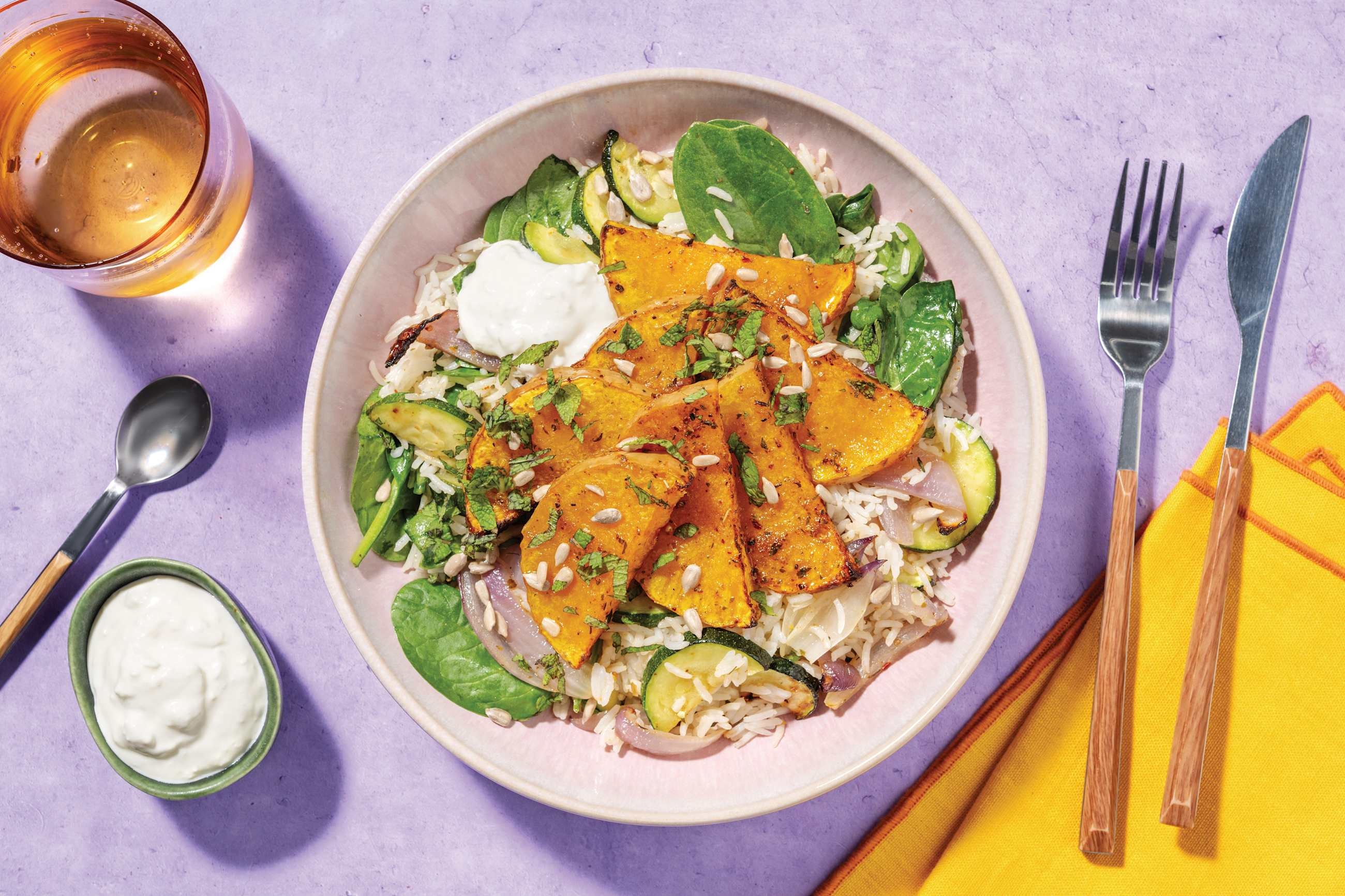 Chermoula-Spiced Pumpkin, Beef & Garlic Rice