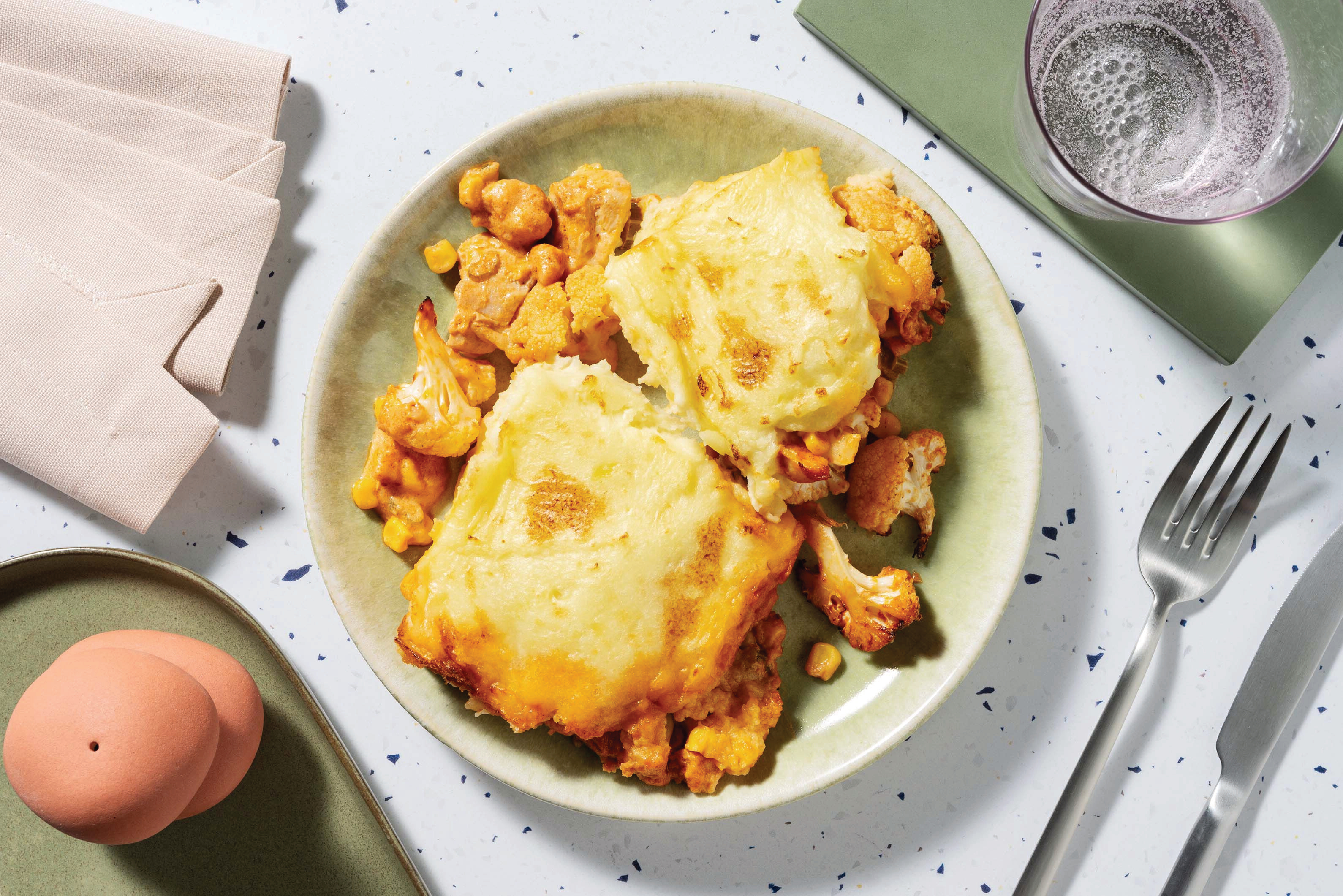 Saucy Tex-Mex Chicken & Potato Top Pie