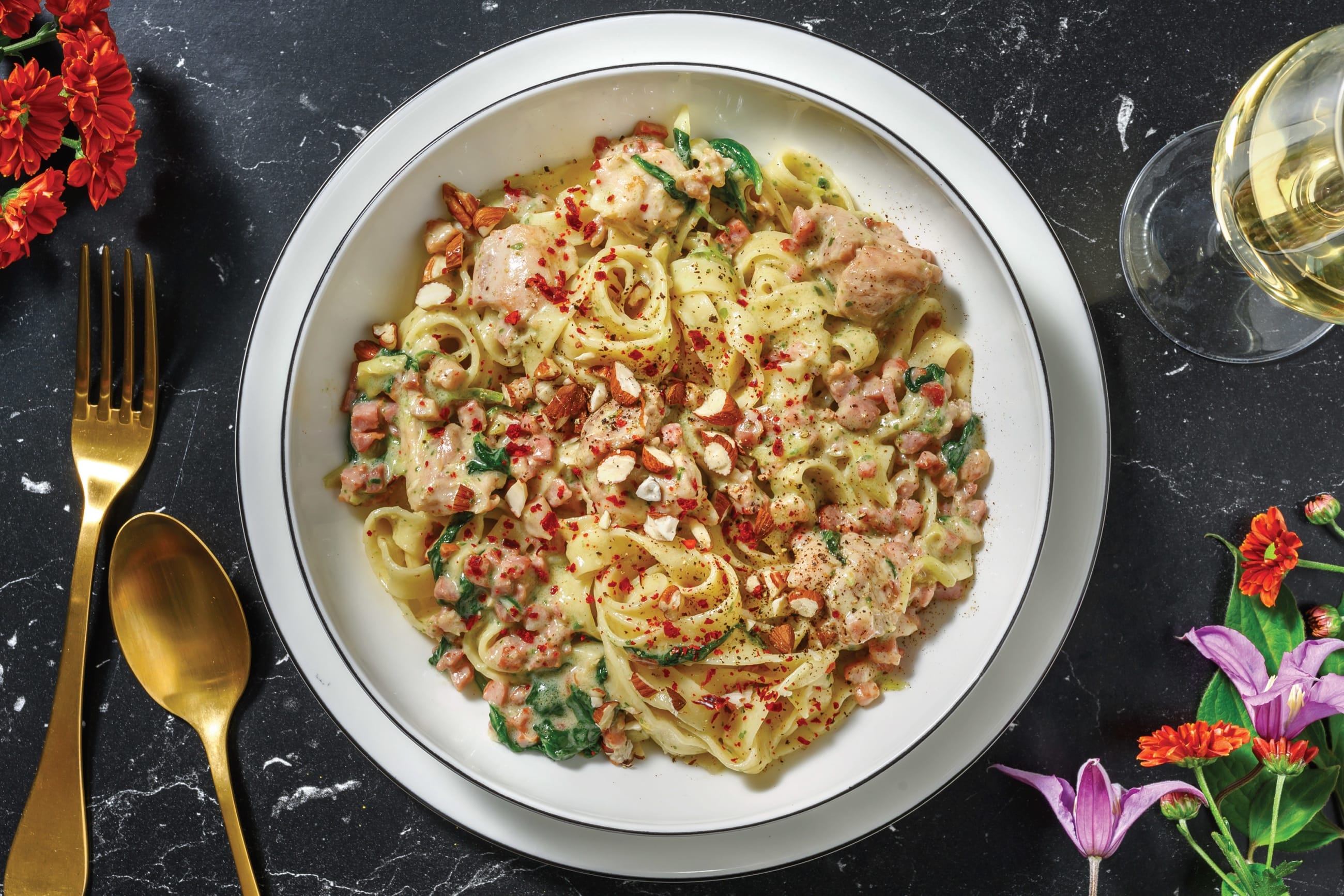 Chicken & Bacon Alfredo Fresh Fettuccine