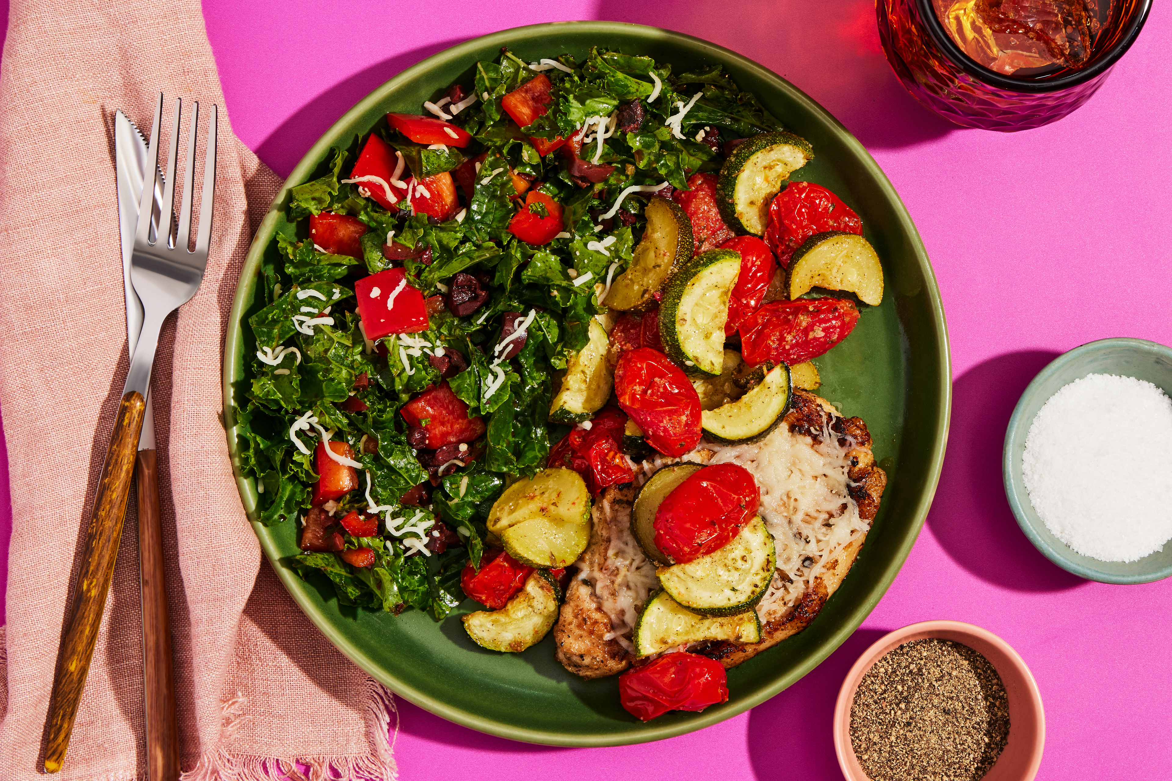 Pork Chops with Roasted Squash & Tomatoes