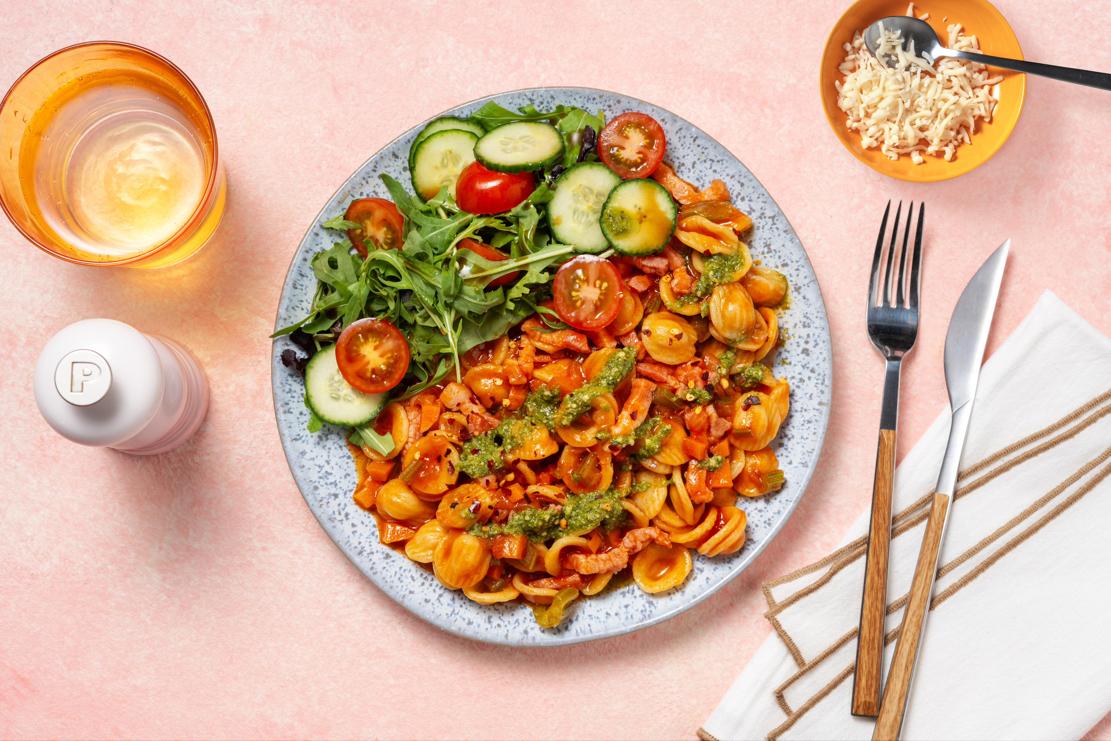 Plant-Based Bacon & Tomato-Chilli Orecchiette