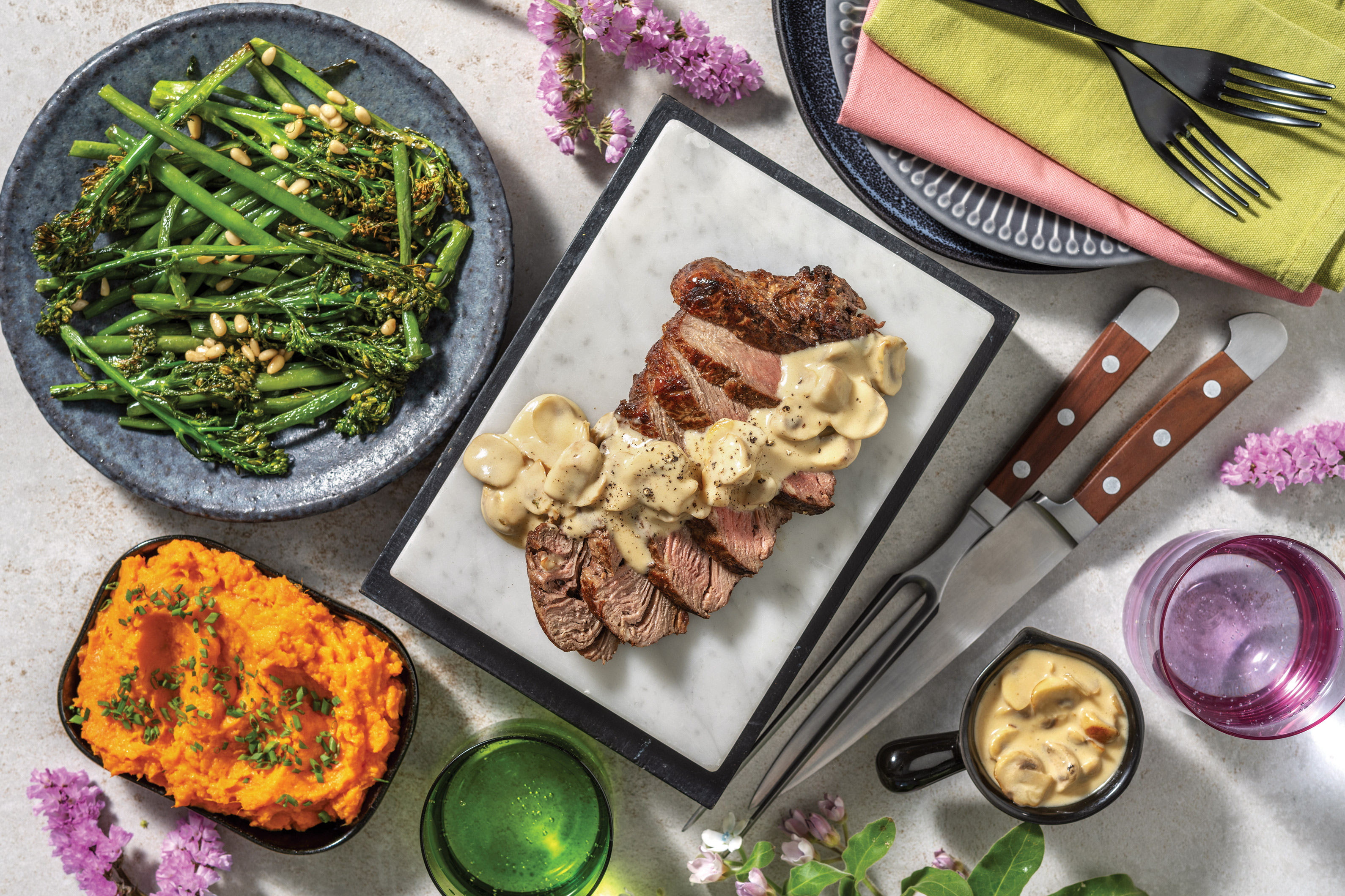 Premium Sirloin & Creamy Mushroom Feast