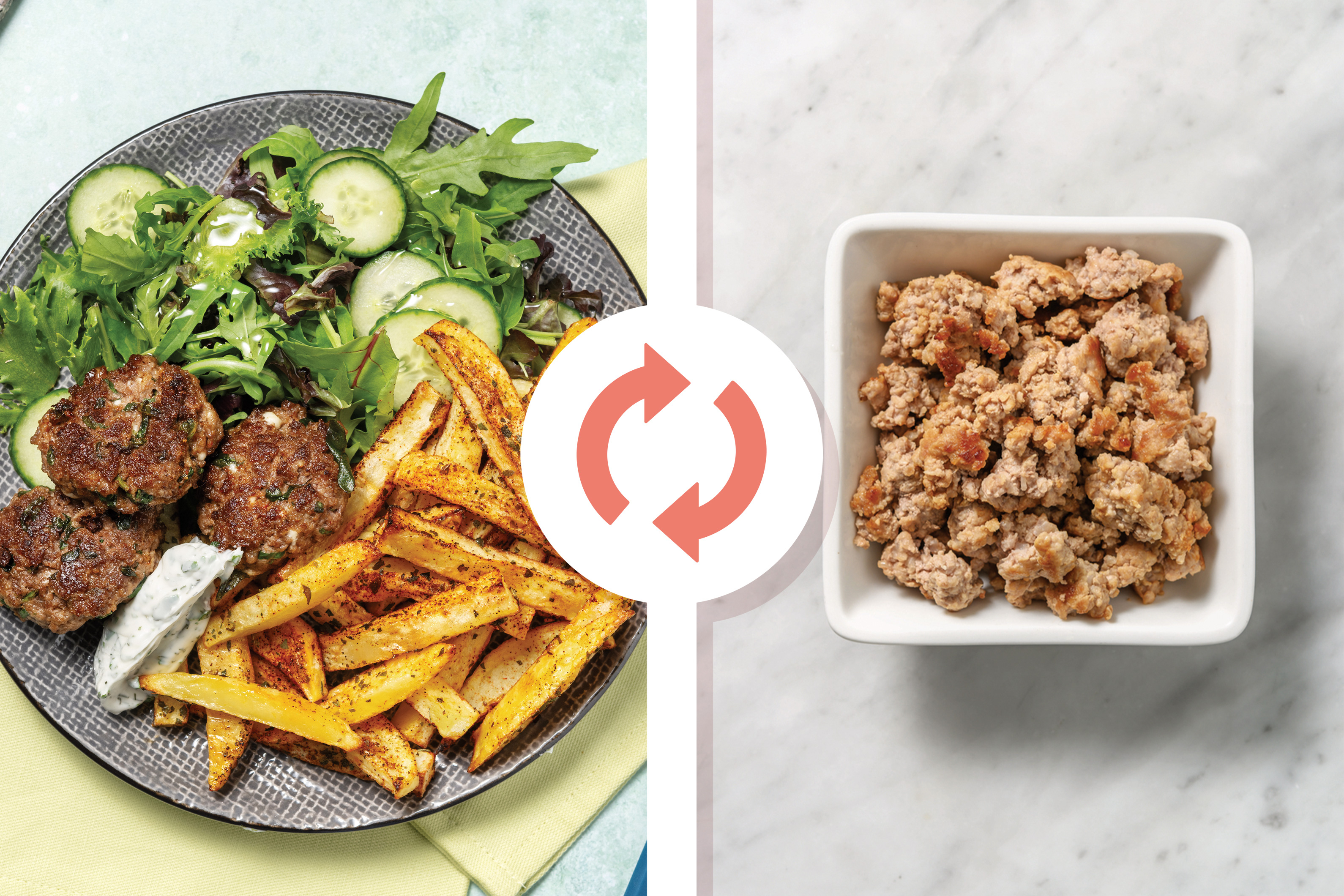 Mediterranean Pork, Spinach & Fetta Rissoles