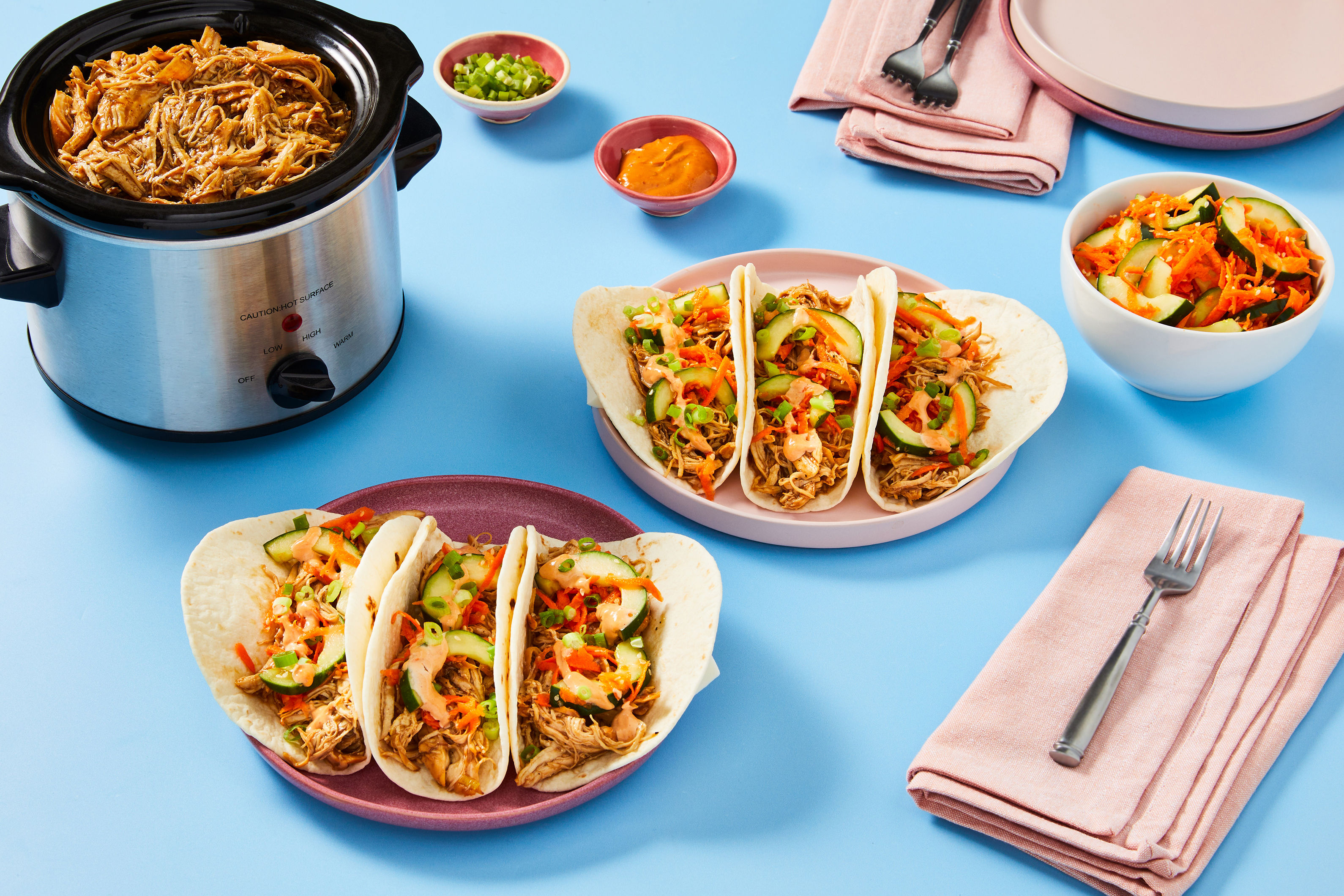 Slow Cooker Bulgogi Chicken Tacos