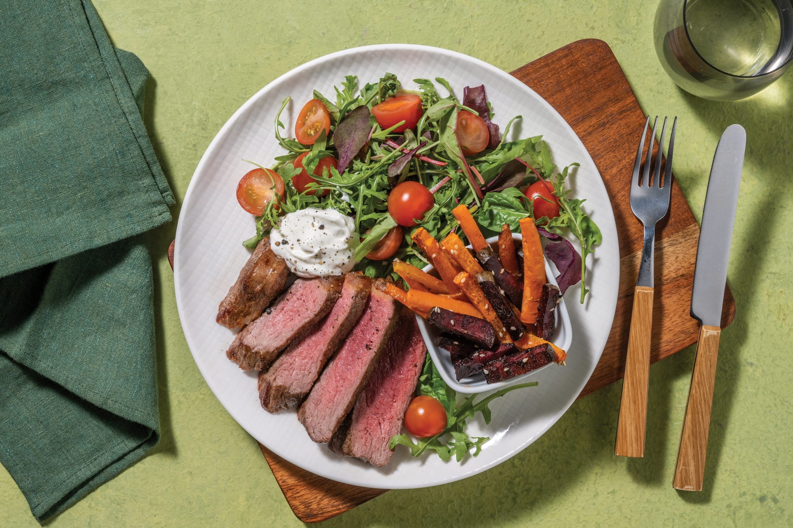 Moroccan Beef Rump & Sesame Veggie Fries