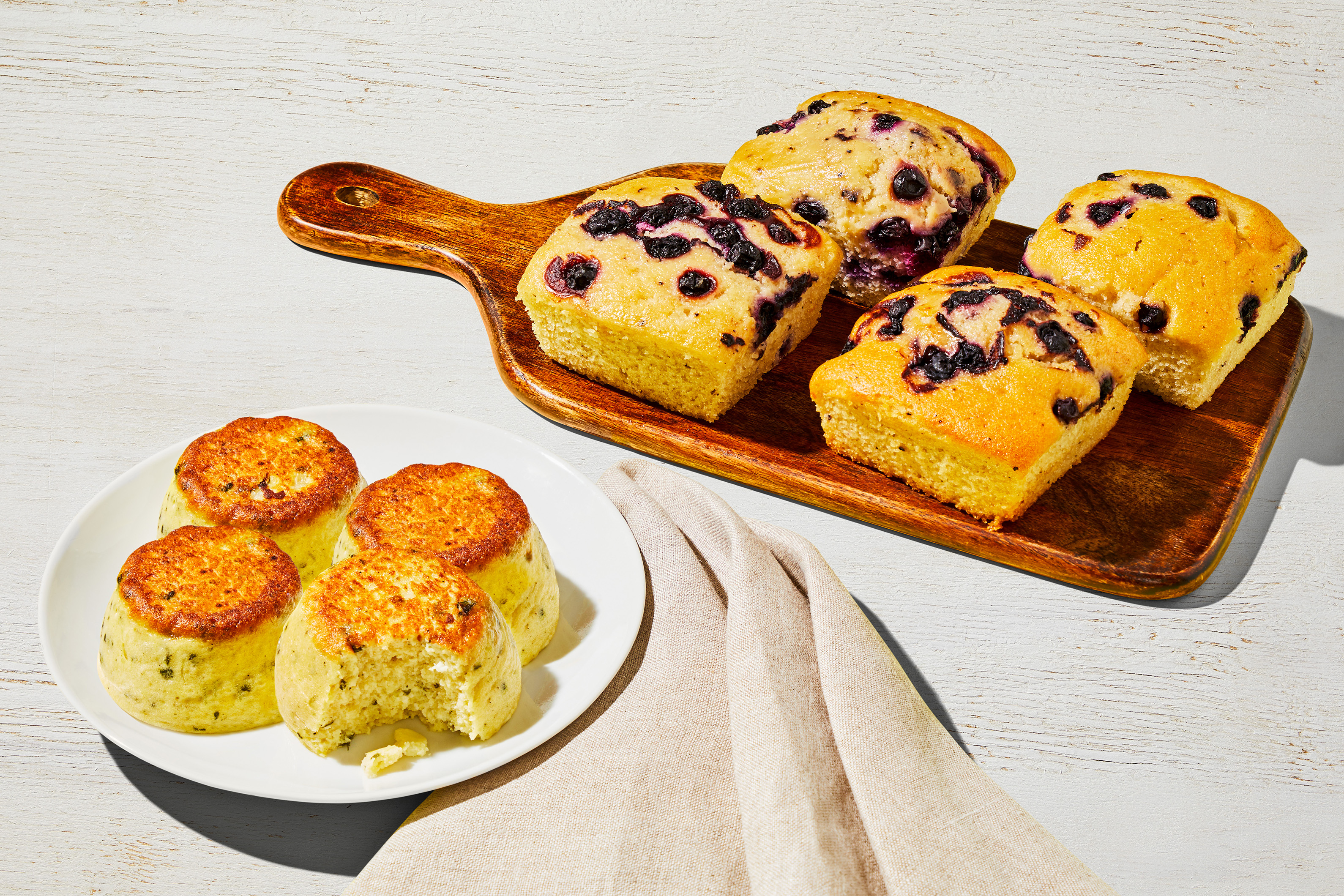 Spinach & Feta Egg Bites + Blueberry Muffins