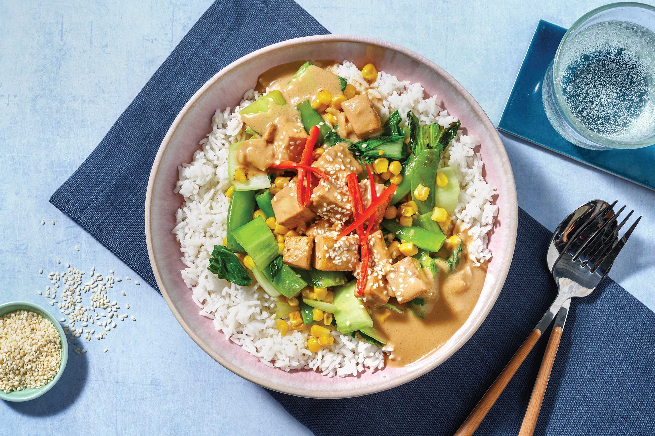 Satay Tofu & Coconut Ginger Lemongrass Sauce