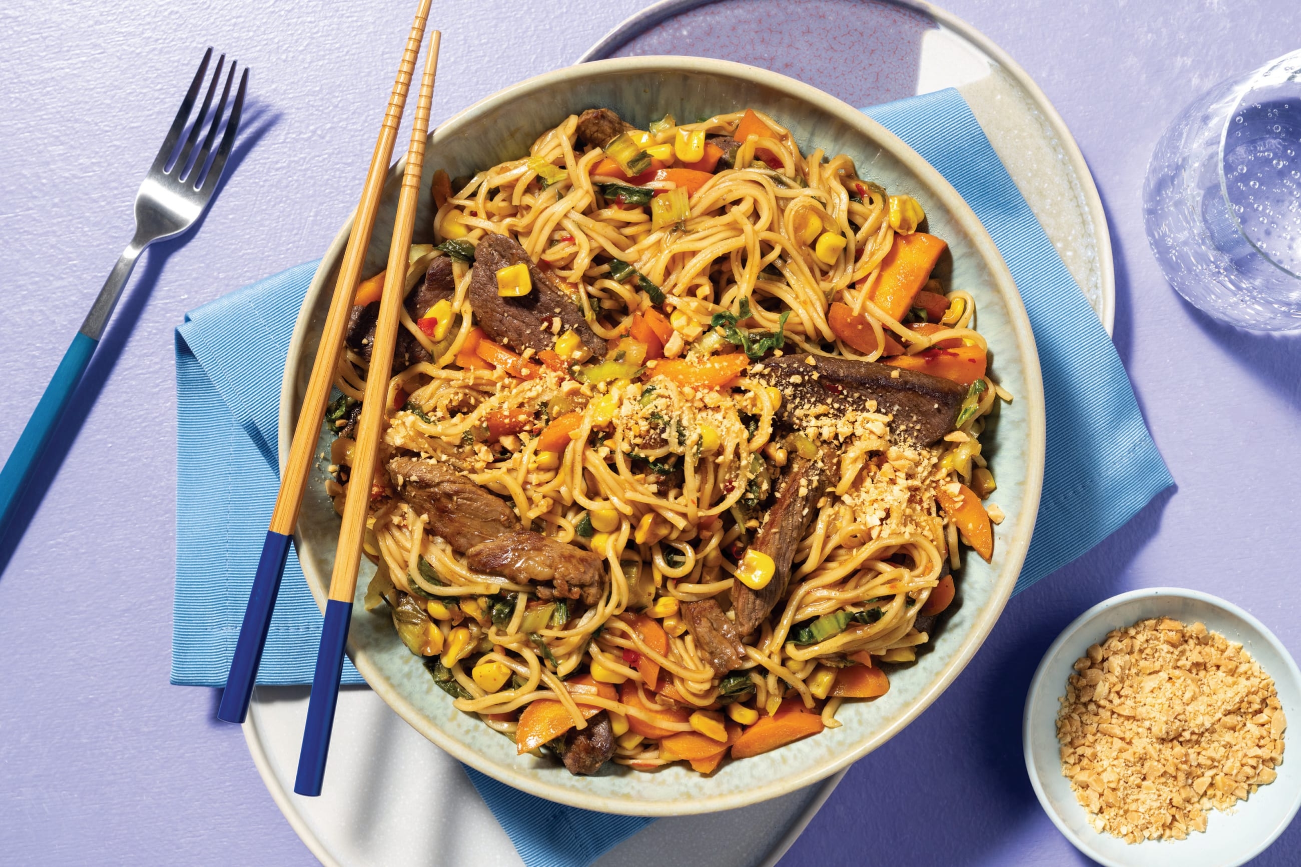 Easy Sweet Chilli Beef & Rice Noodles