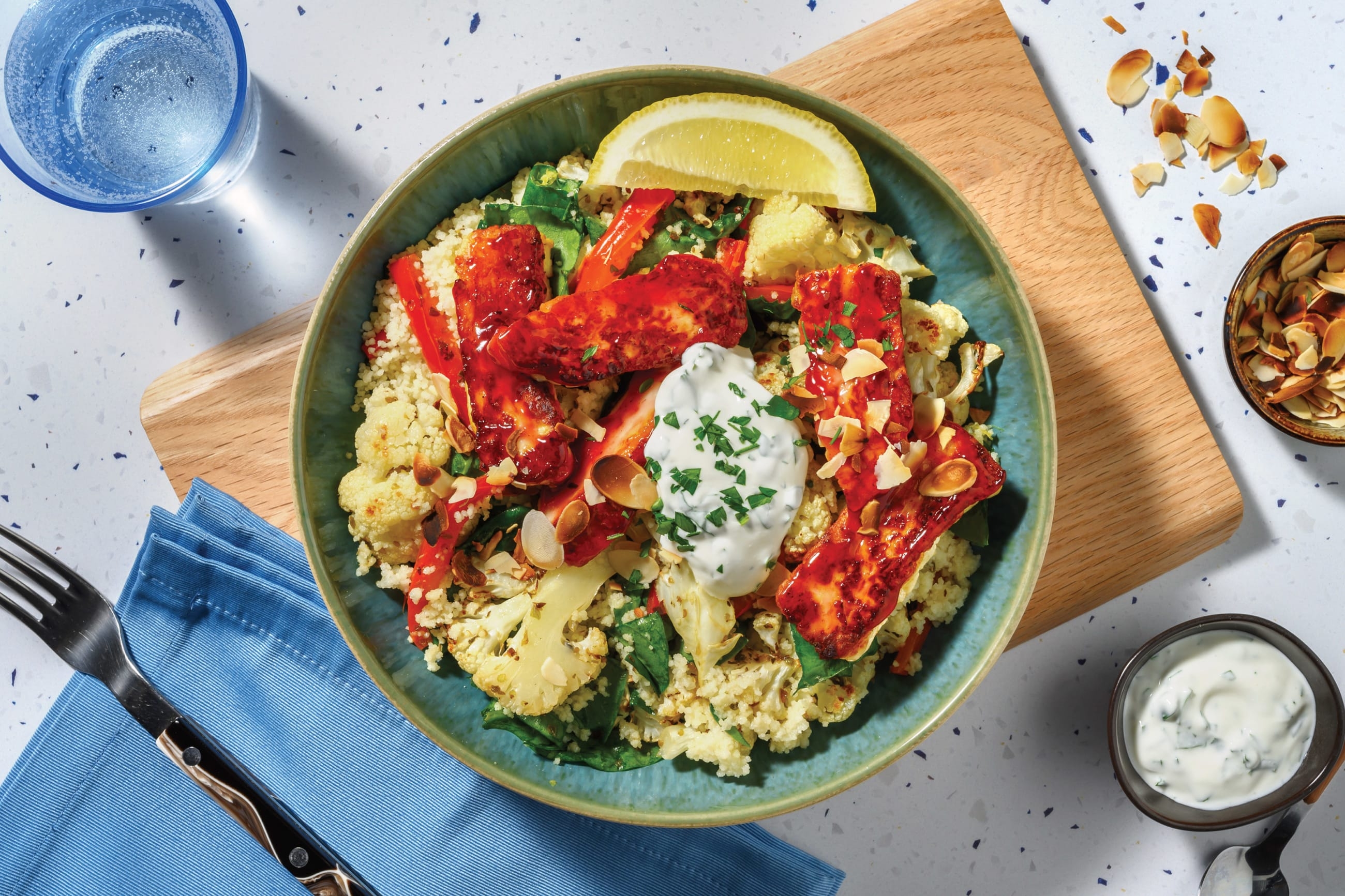 Mediterranean Salmon, Halloumi & Zesty Couscous