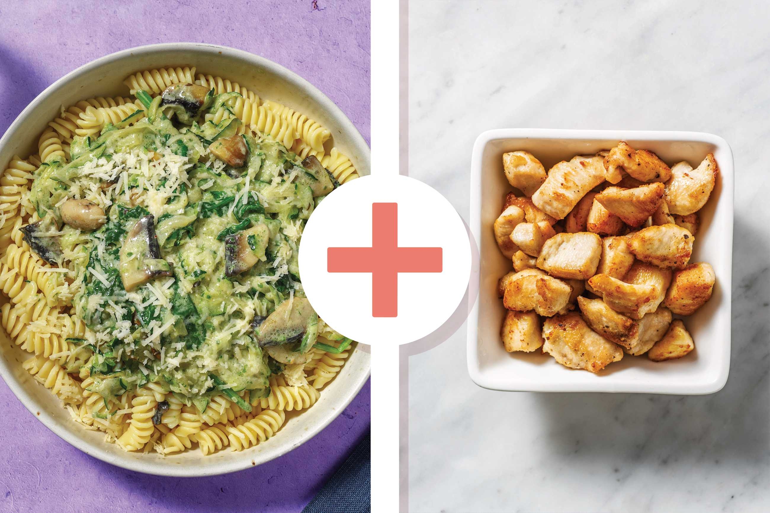 Creamy Courgette, Chicken & Leek Fusilli