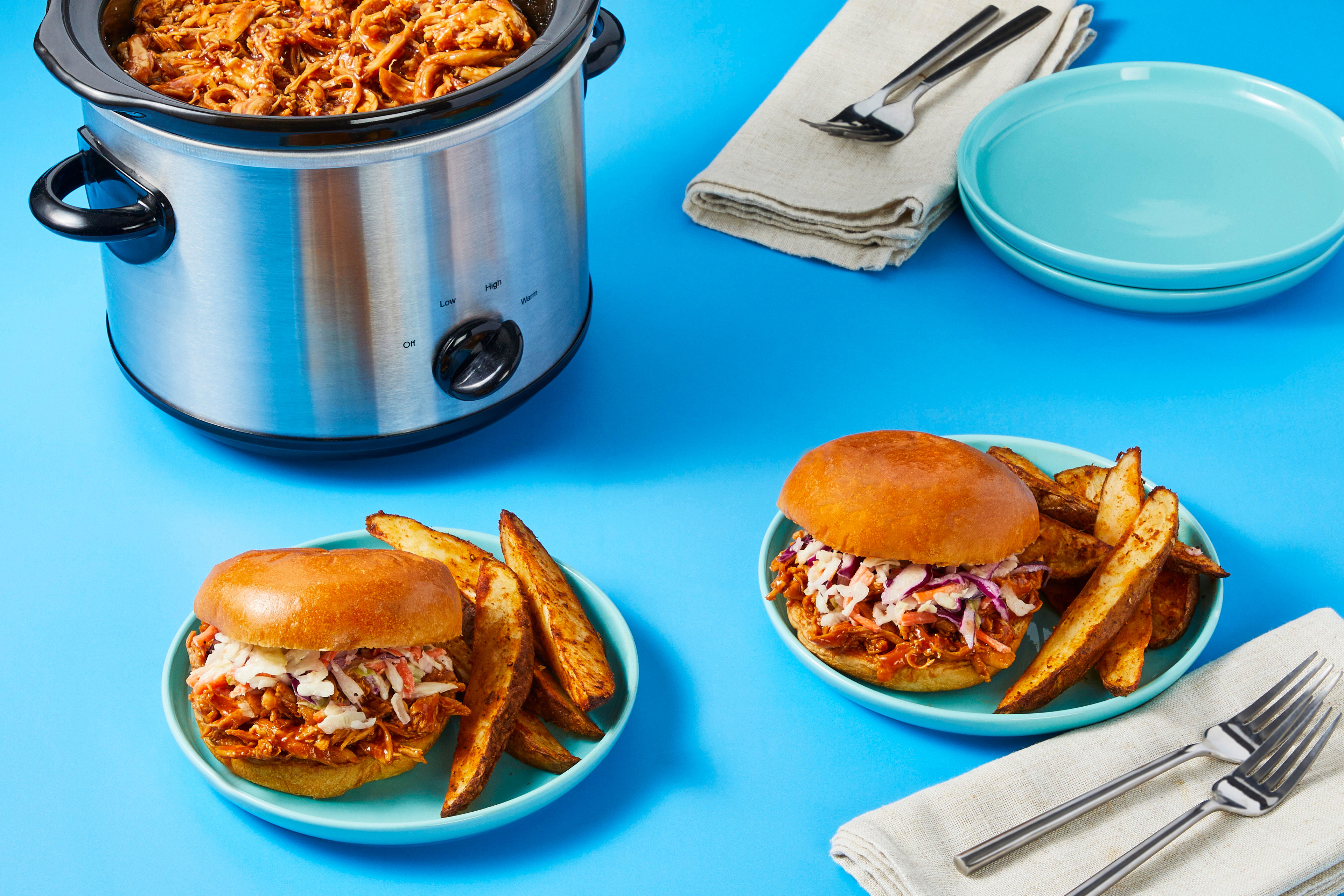 Slow Cooker Slammin’ BBQ Chicken Sandos