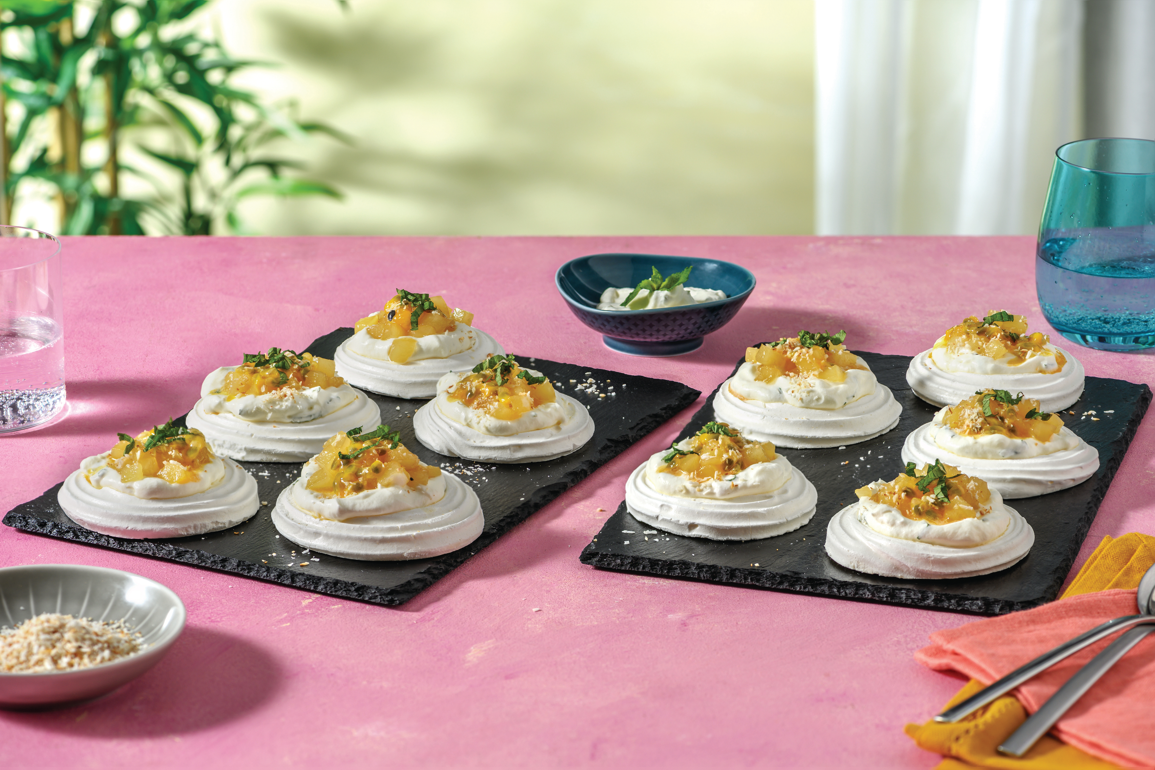 Caramelised Pineapple Mini Pavlovas