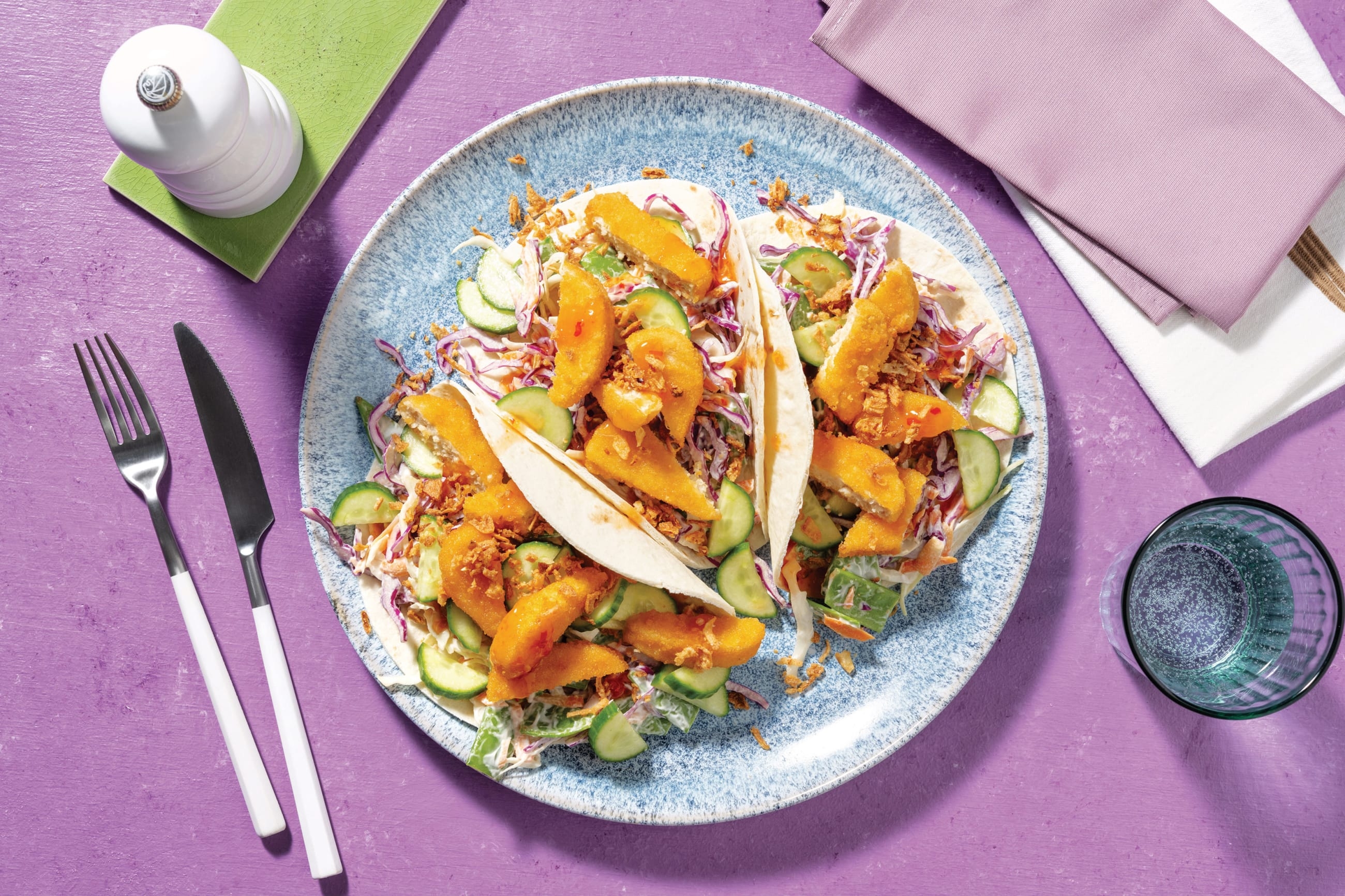 Plant-Based Double Crumbed Chick'n Tacos