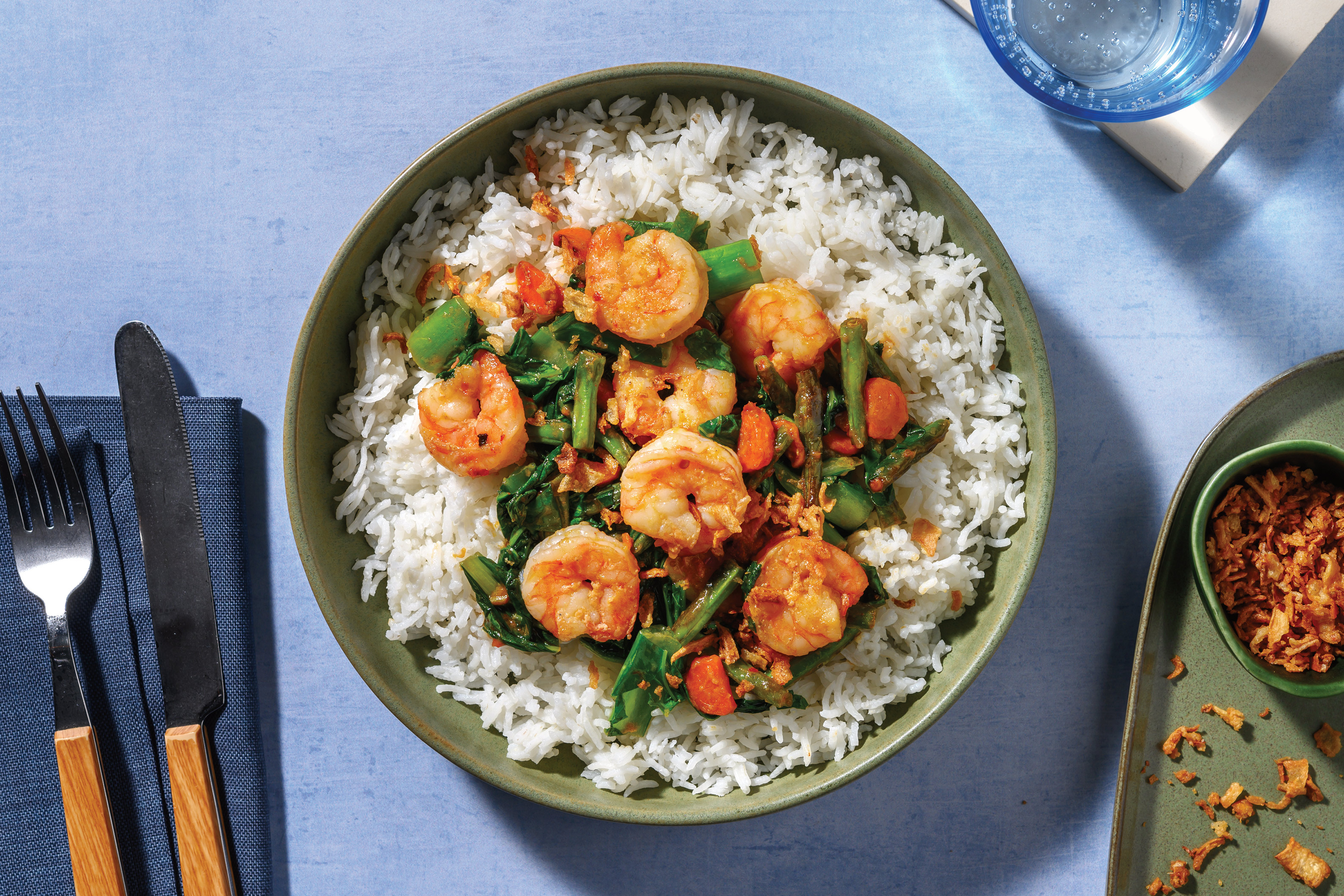 Ginger Lemongrass Prawns & Garlic Rice