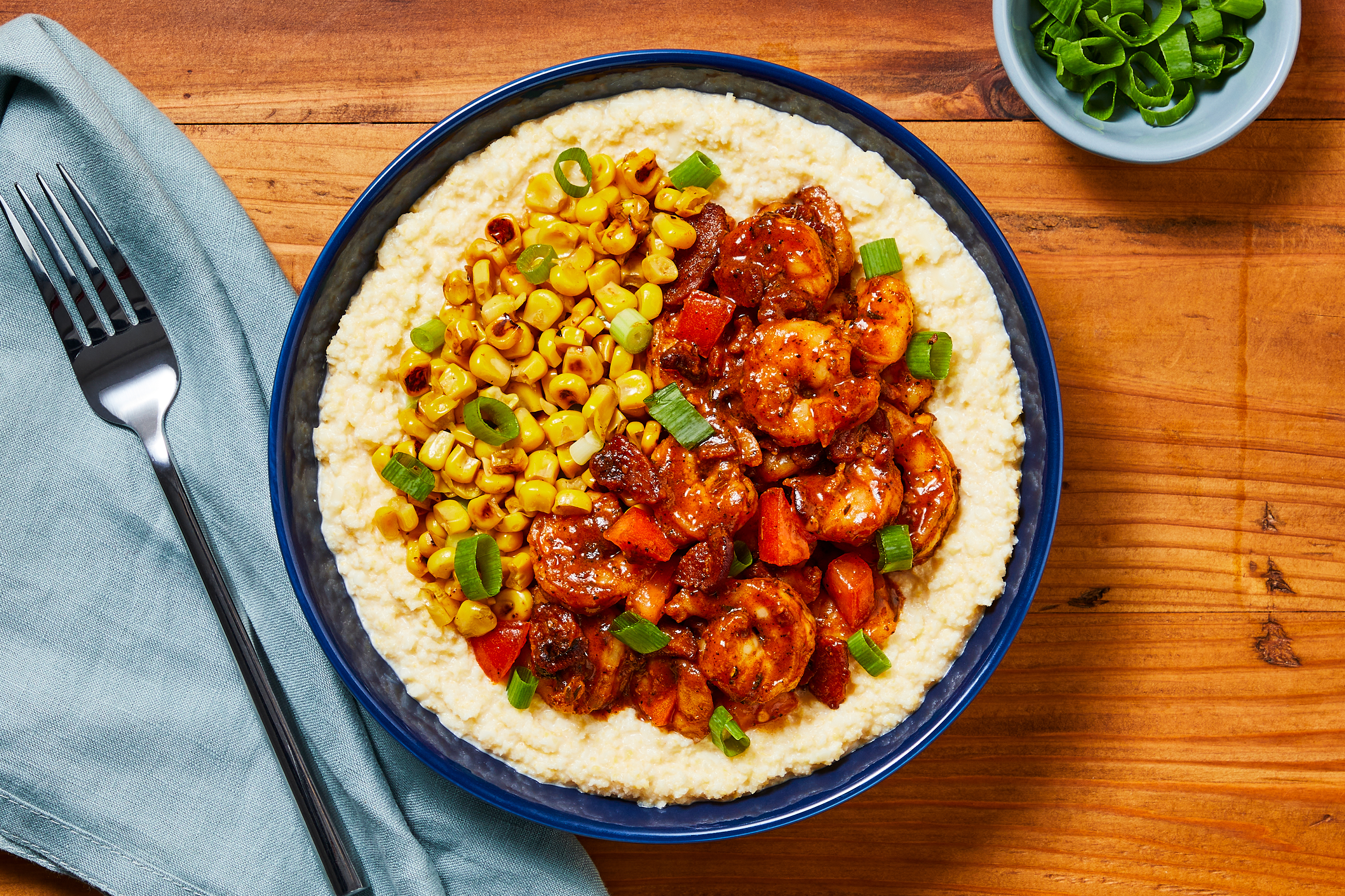 Southern-Style Bacony Shrimp over Grits