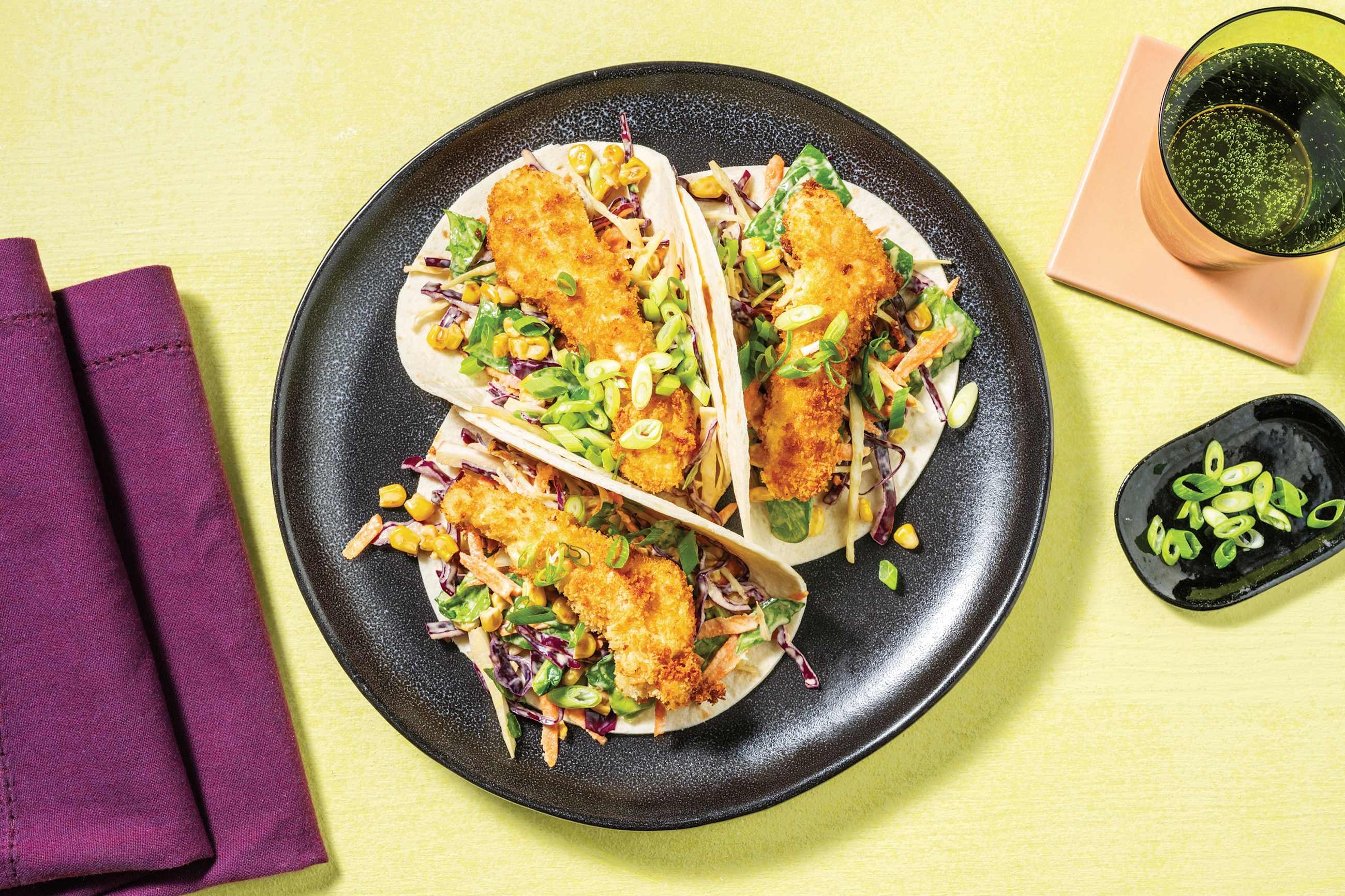 Smokey Crumbed Chicken Tacos