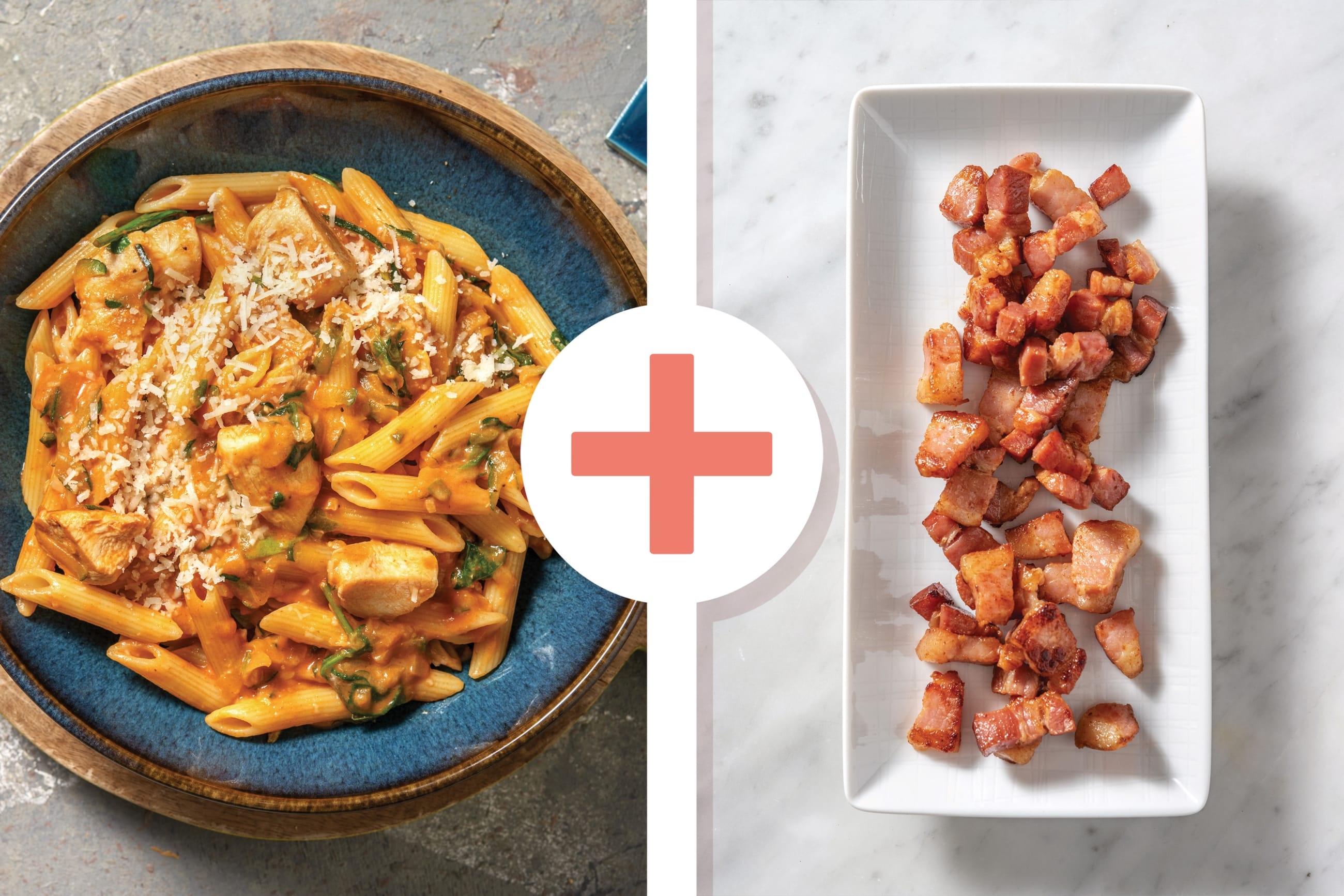 HelloHero: Tomato, Chicken & Bacon Penne