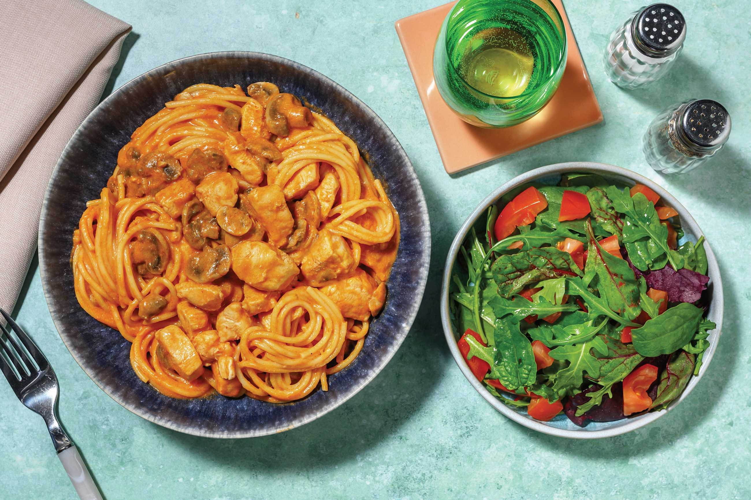 Double Creamy Chicken & Tomato Spaghetti