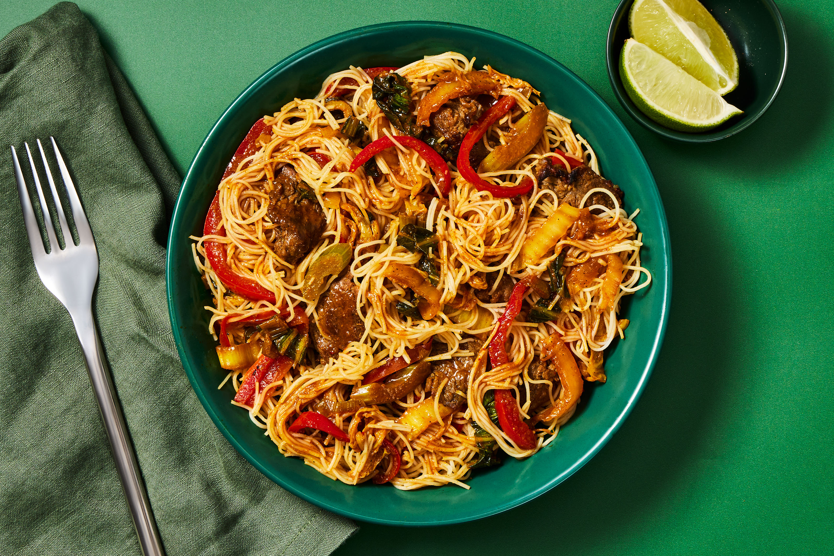 Fiery Curried Steak & Noodle Stir-Fry
