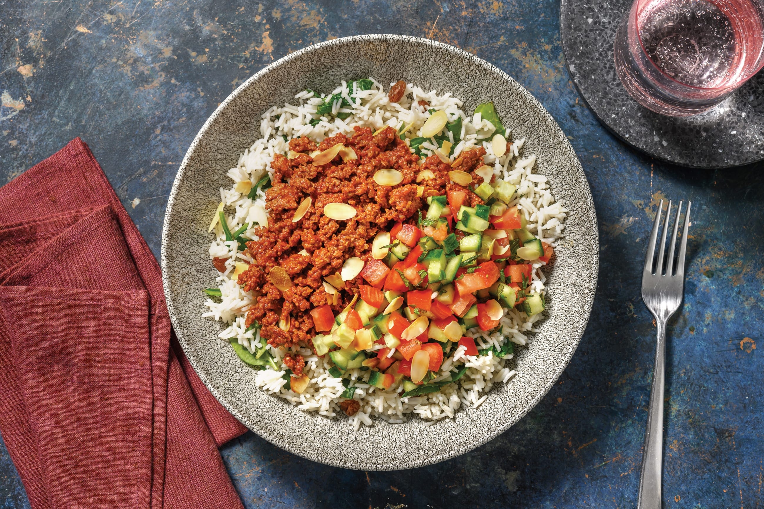 Double Moroccan Plant-Based Mince & Spinach Rice