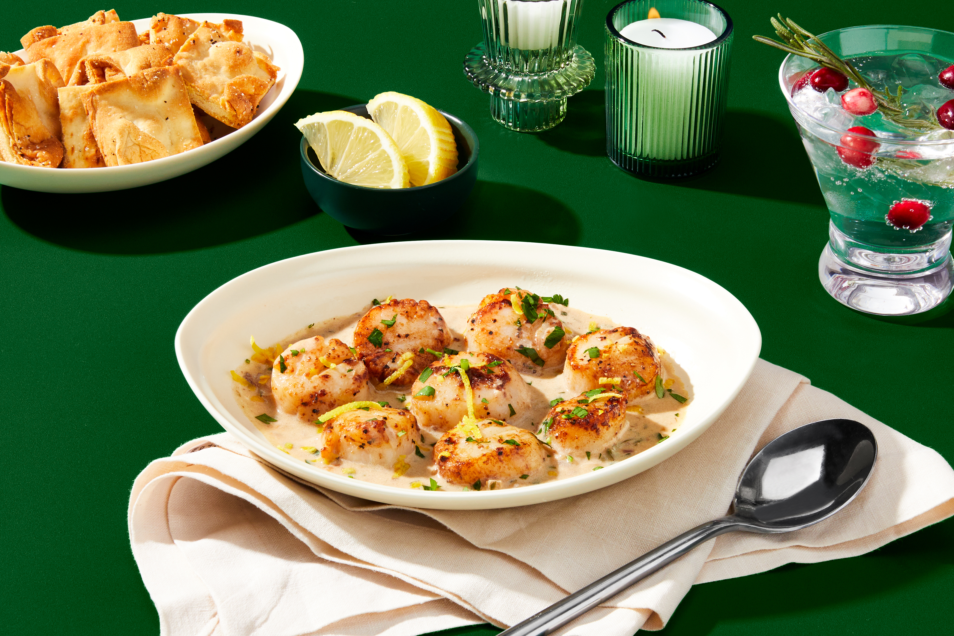 Creamy Lemon-Herb Scallops