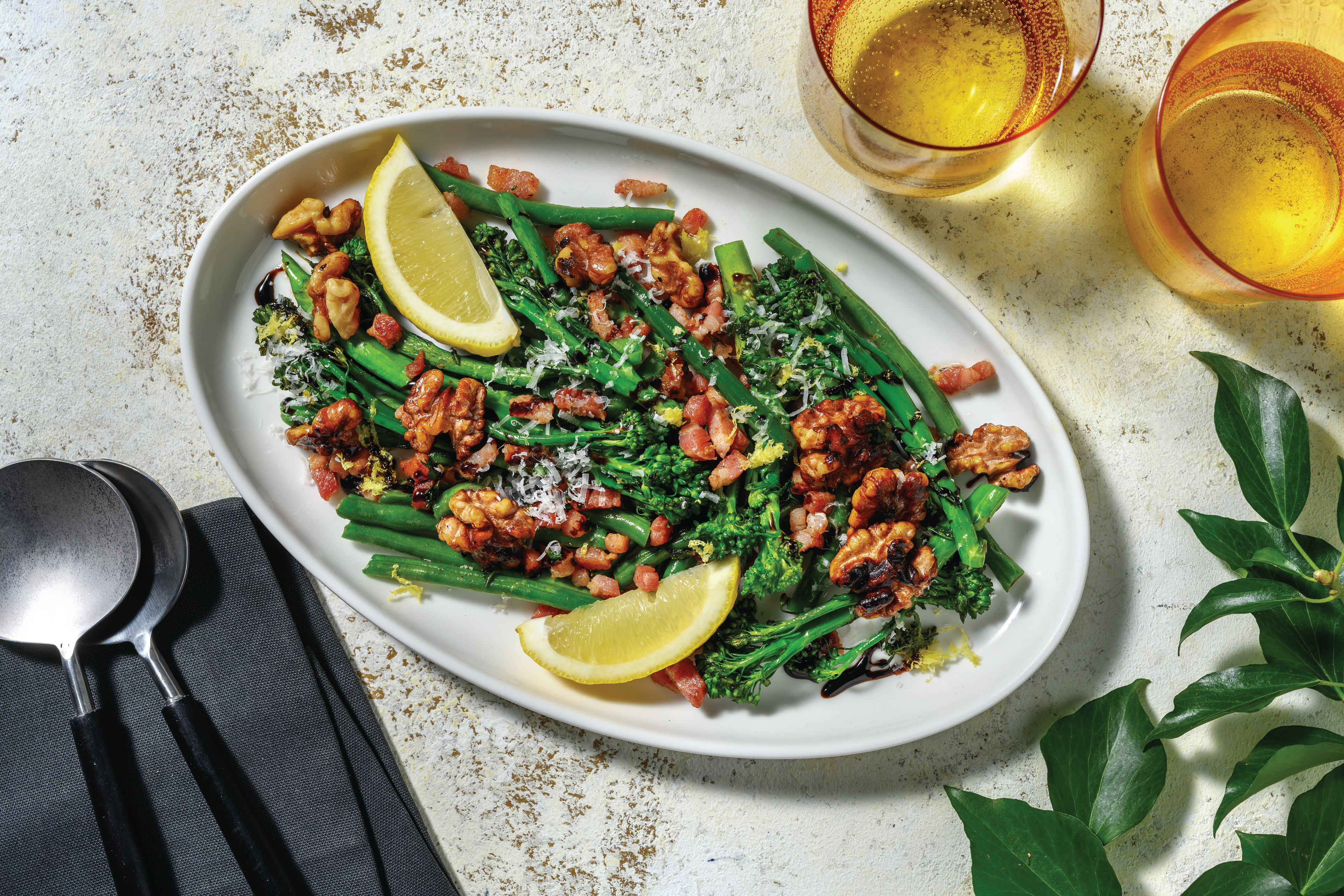 Cheesy Bacon Baby Broccoli & Asparagus