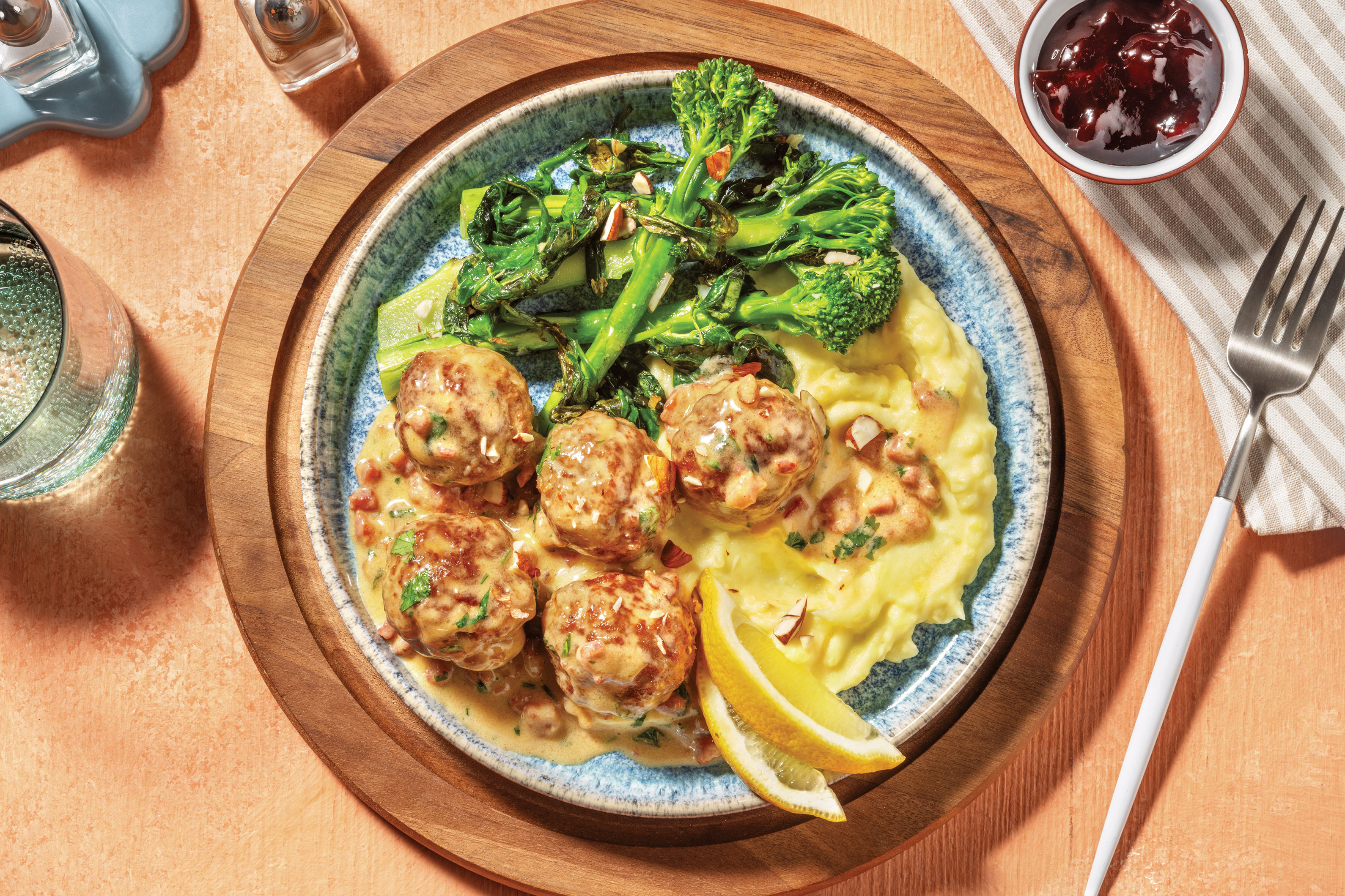 Swedish Pork Meatballs & Creamy Bacon Sauce