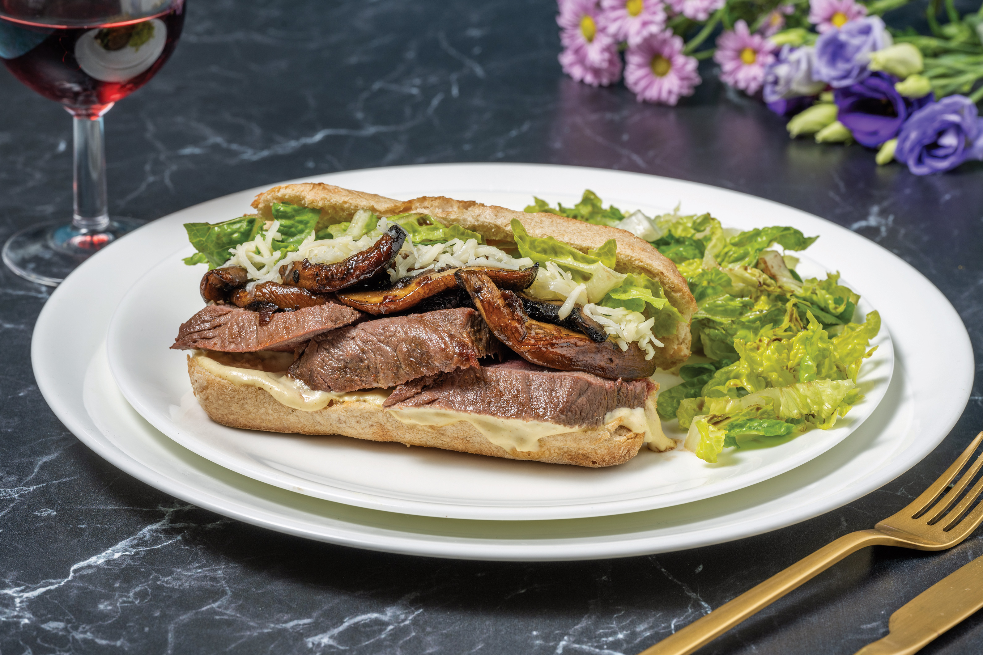 Beef Steak, Smoked Cheddar & Mushroom Subs