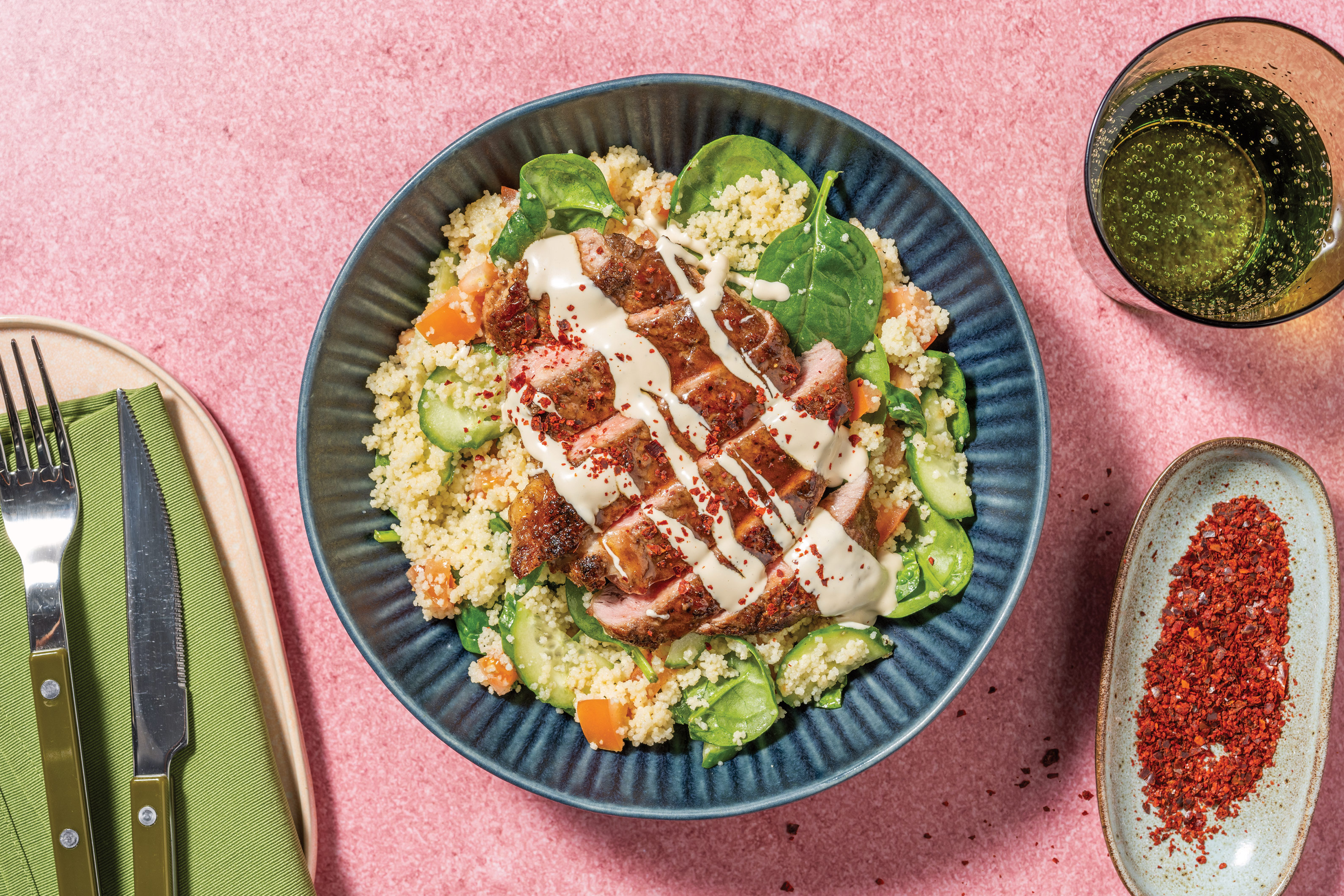 Peri-Peri Beef Rump & Warm Haloumi Couscous Salad
