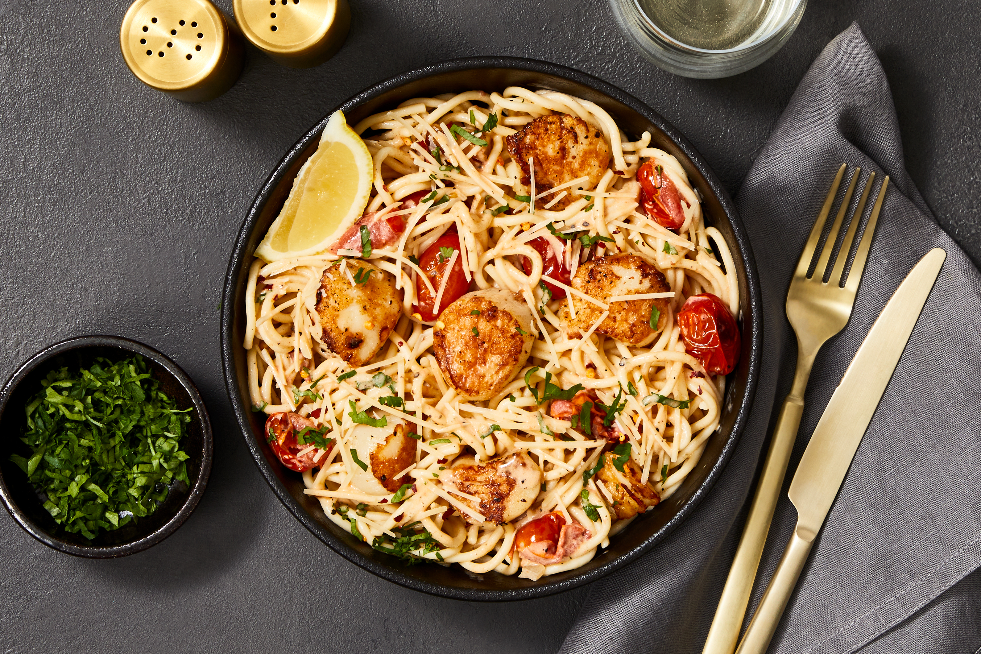 Garlic Herb Butter–Basted Scallops