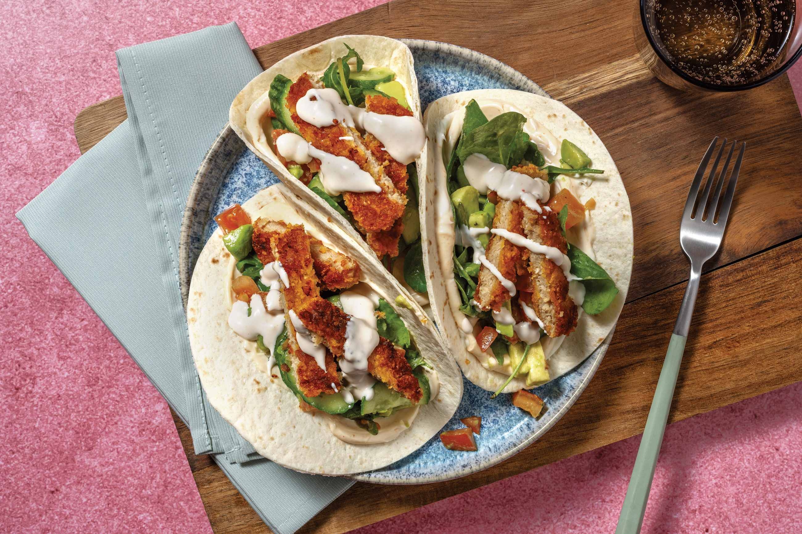 Crunchy Plant-Based Chick'n Tacos