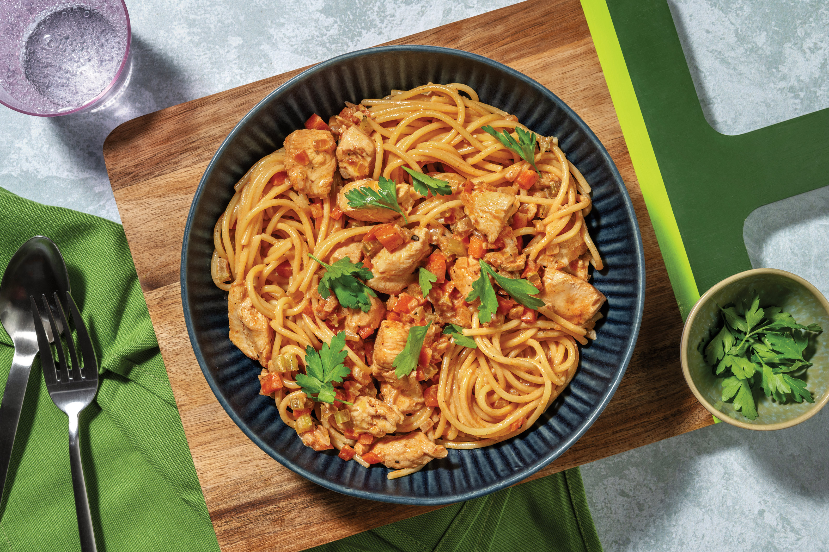 Quick Creamy Chicken & Tomato Fettuccine