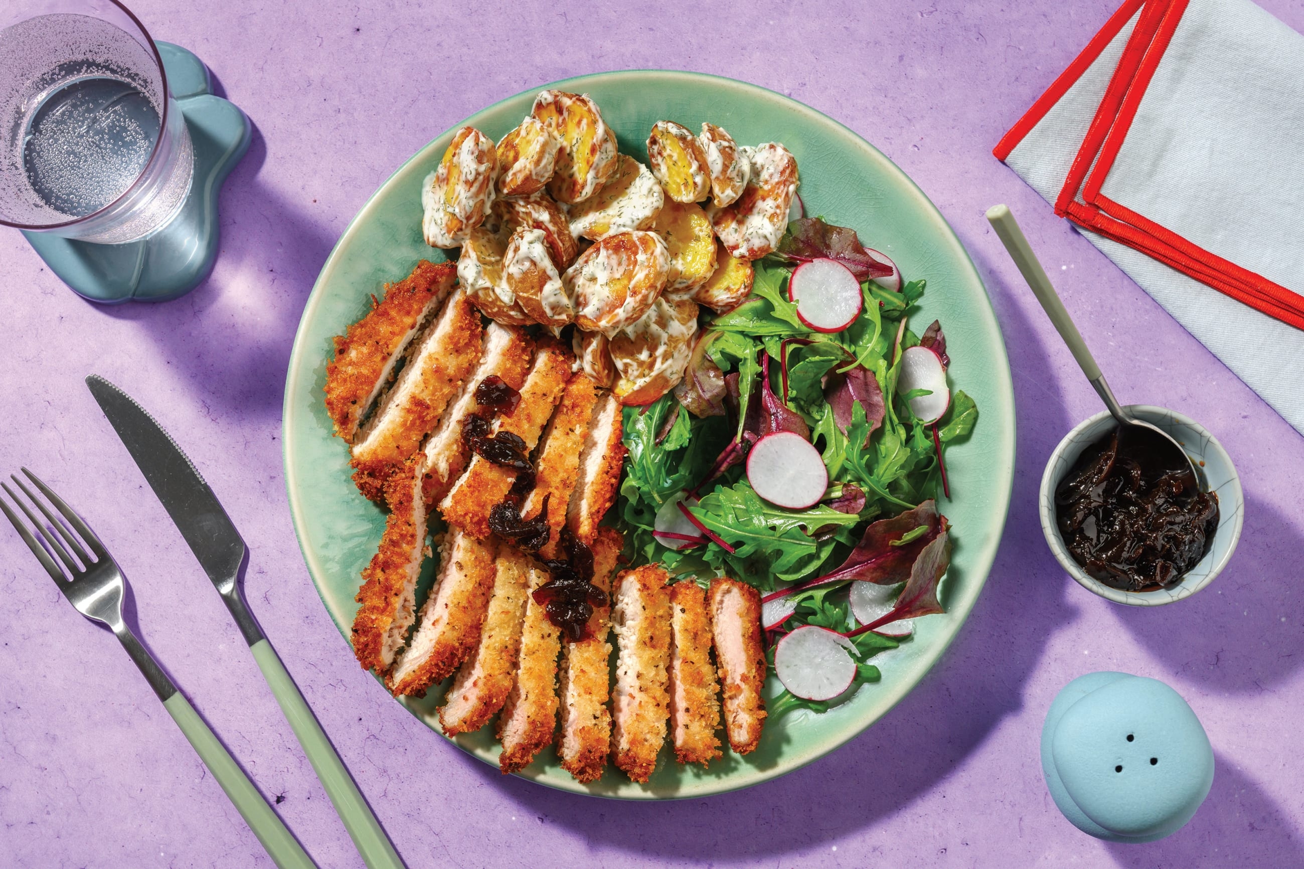 HelloHero: Chicken Schnitzel & Tomato Salad