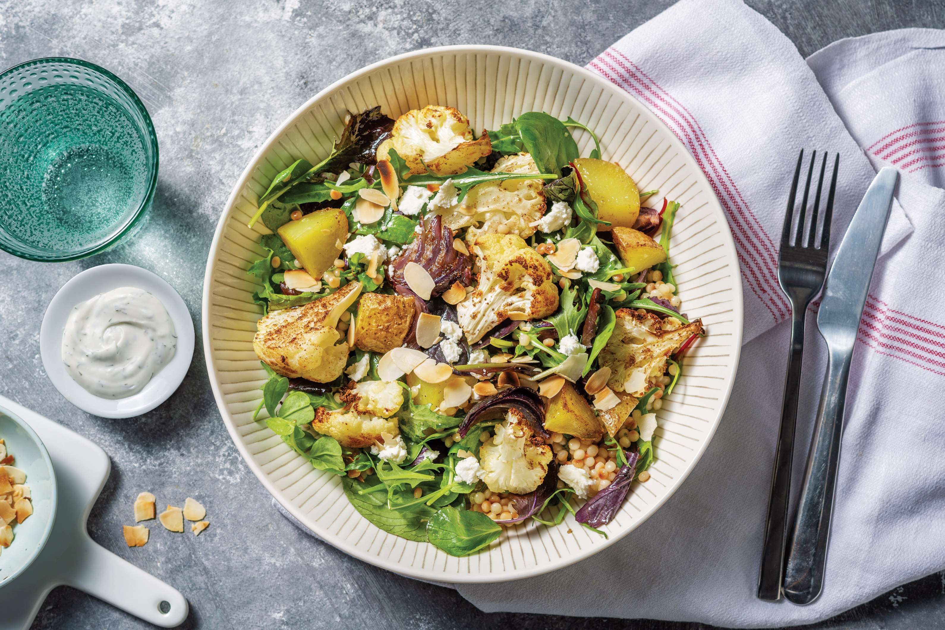 Roast Turnip, Cauliflower & Goat Cheese Salad