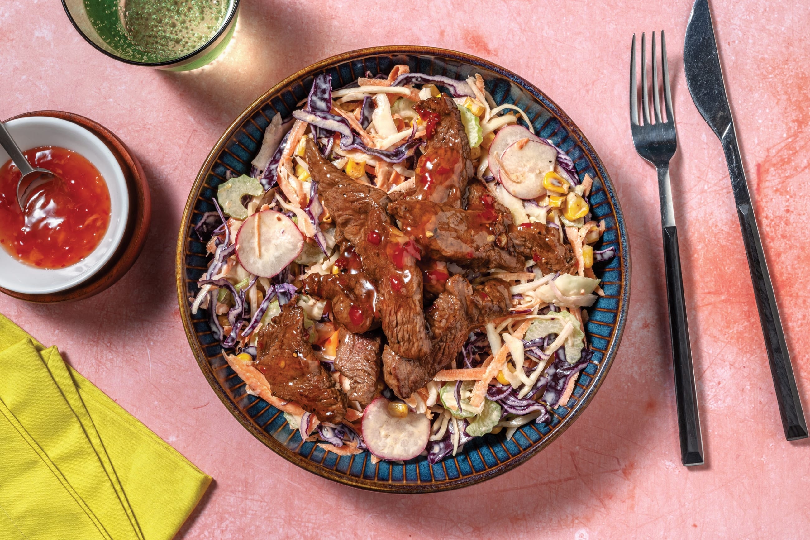 Easy Sweet Chilli-Glazed Chicken & Rainbow Slaw