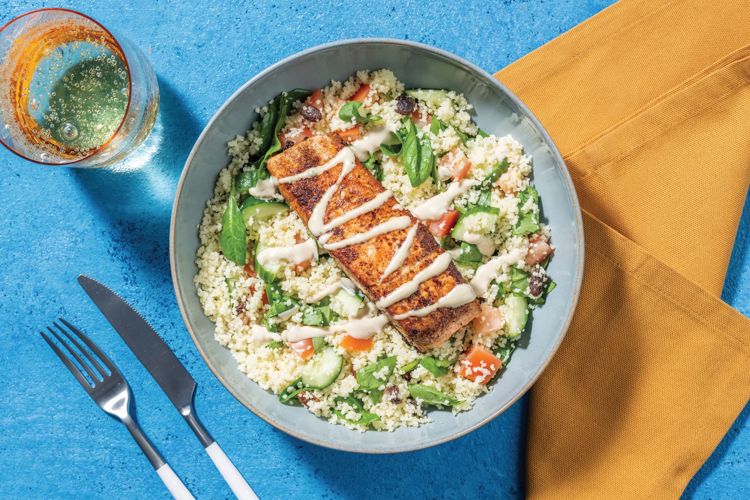 Moroccan Seared Plant-Based Chick'n & Hummus Dressing