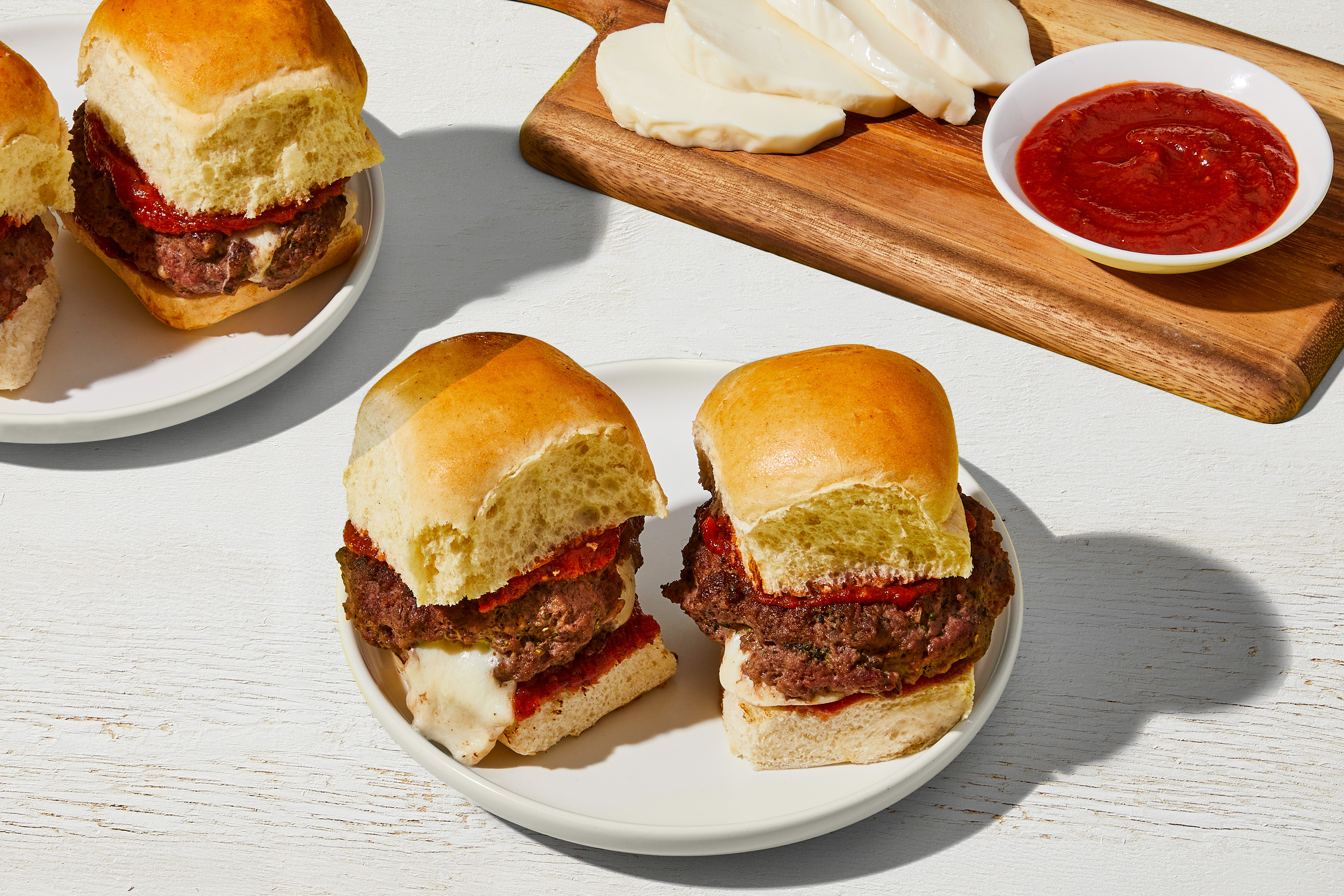 Italian Mozz-Stuffed Beef Sliders