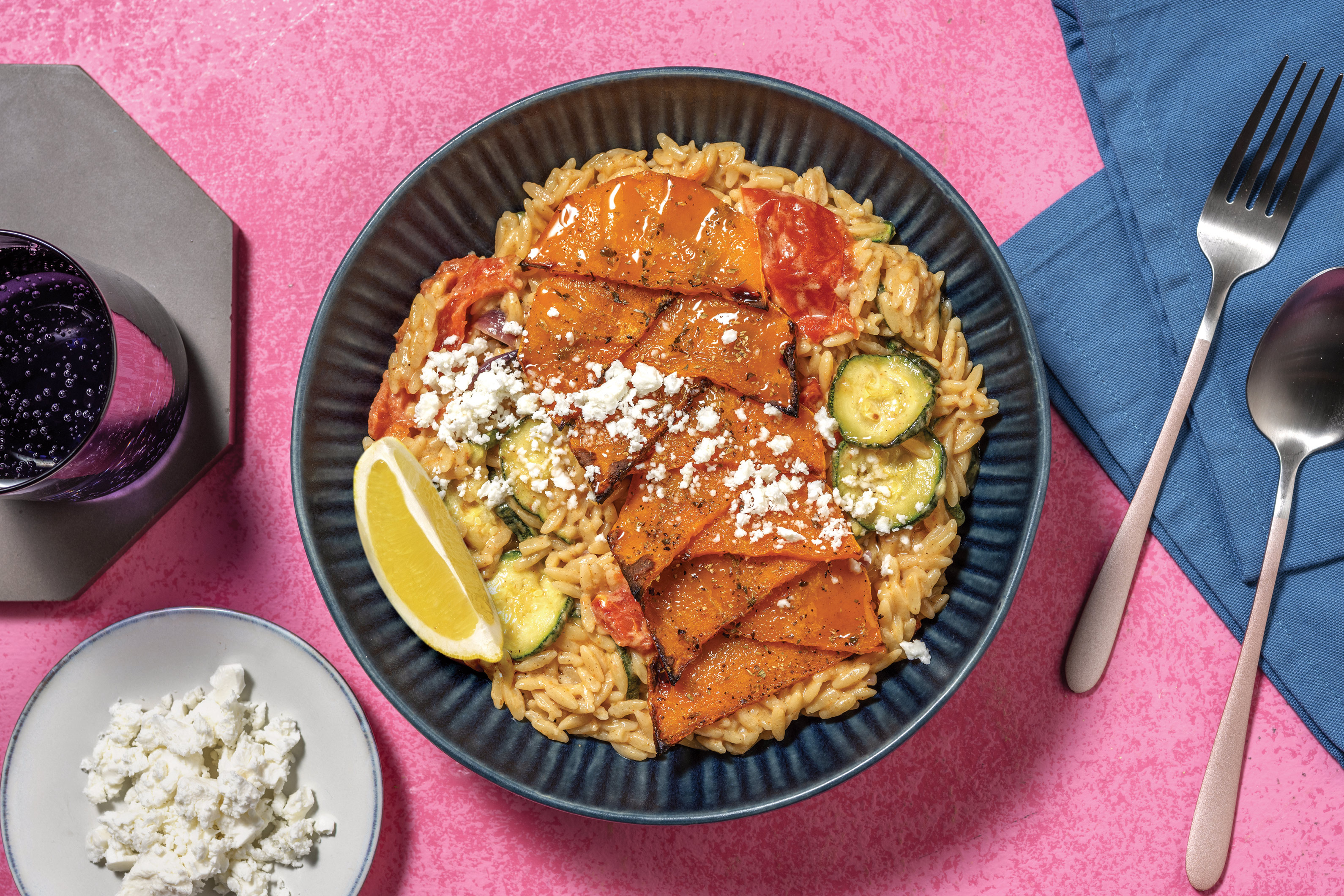 Honey Roast Pumpkin Chicken Risoni
