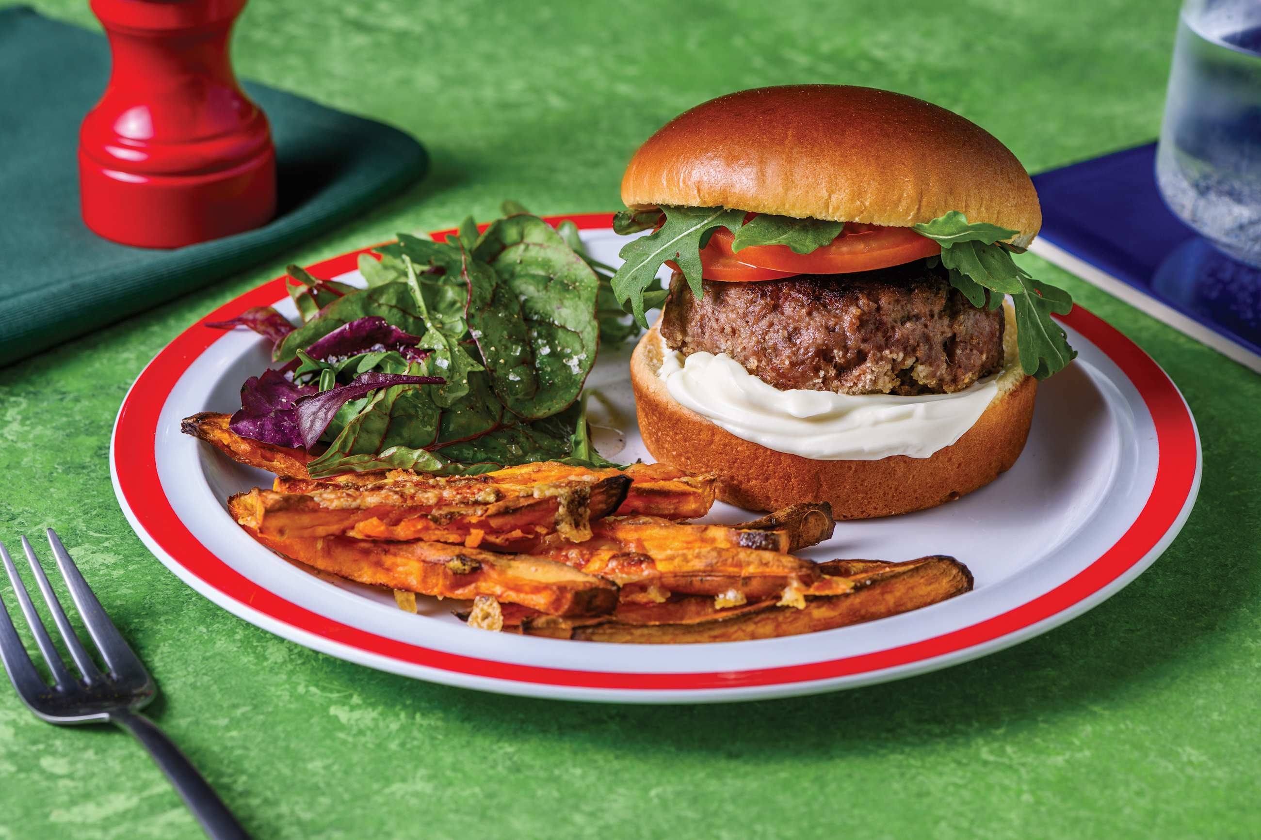 Italian Beef & Haloumi Burger