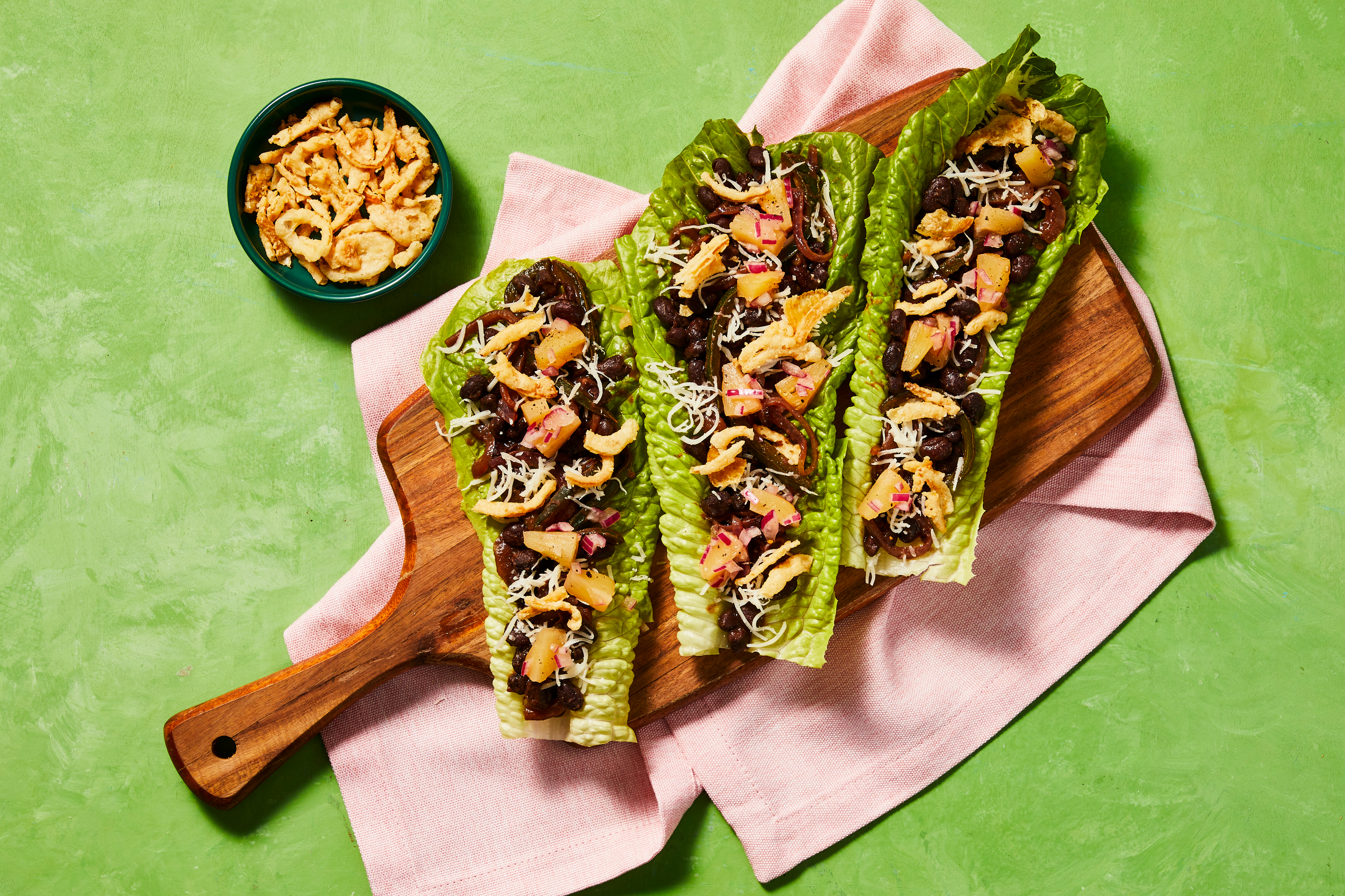 BBQ Black Bean & Mozz Lettuce Wraps