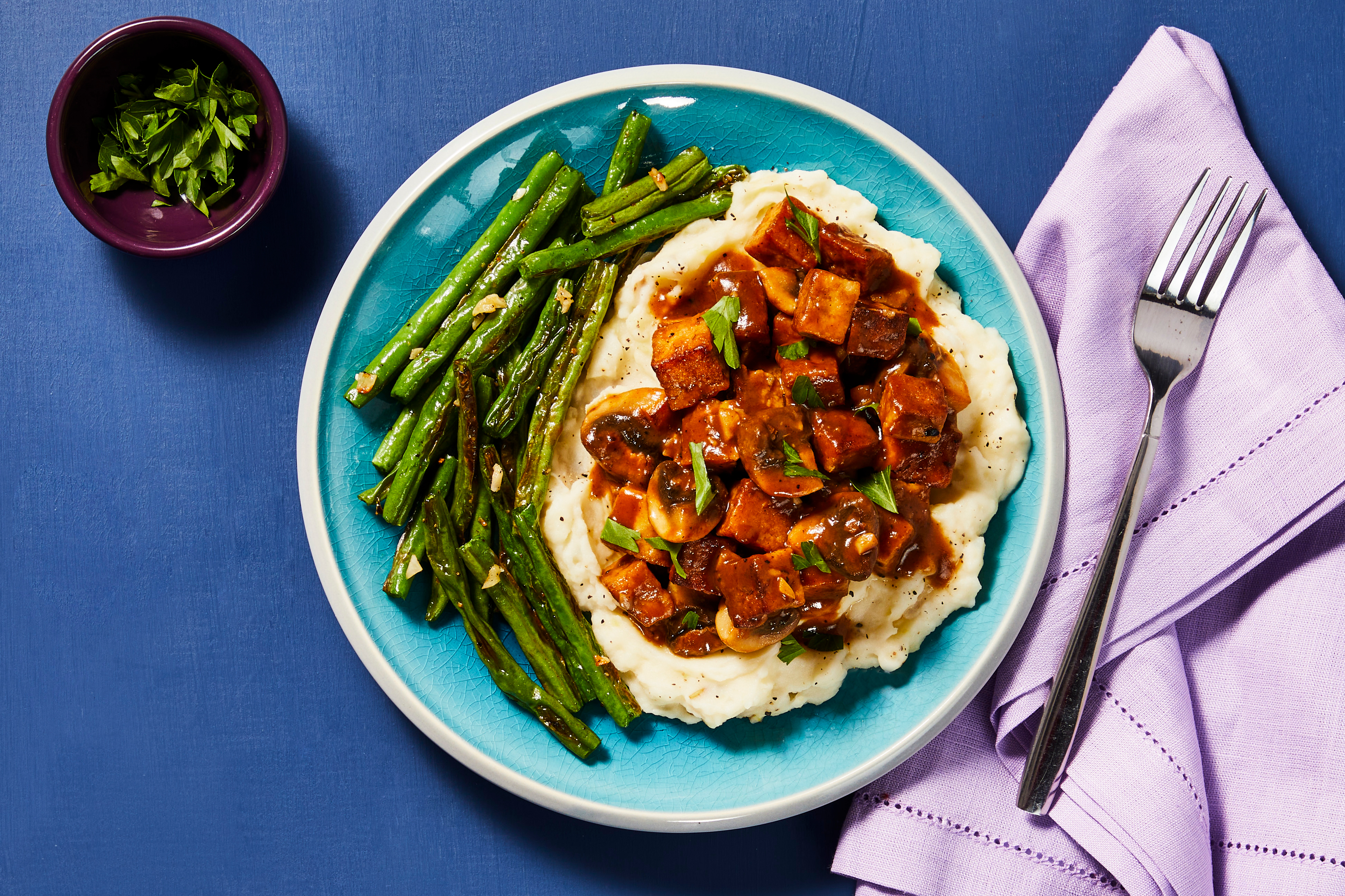 Vegan Golden Tofu & Mushroom Marsala