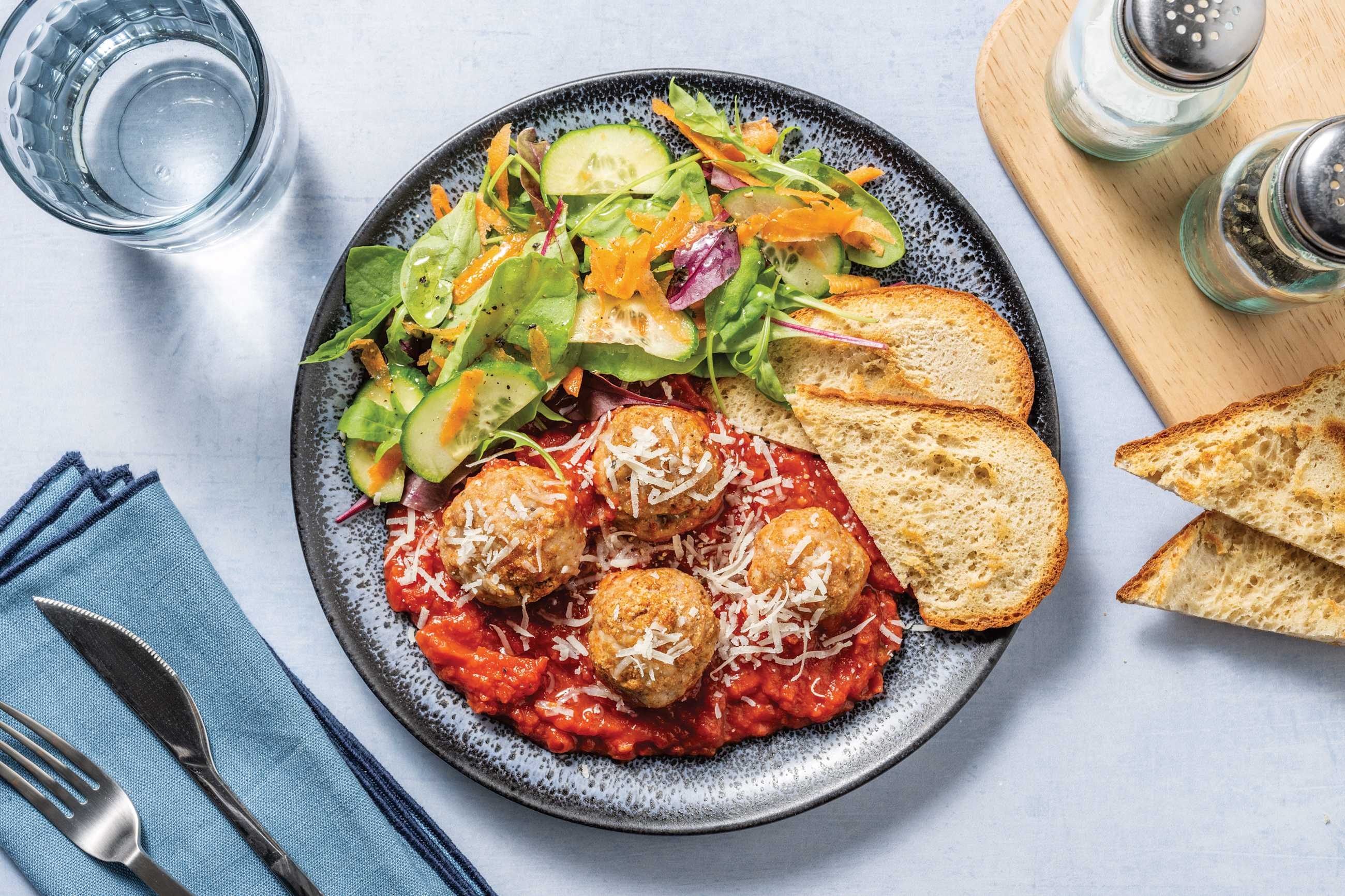 Saucy Baked Pork Meatballs