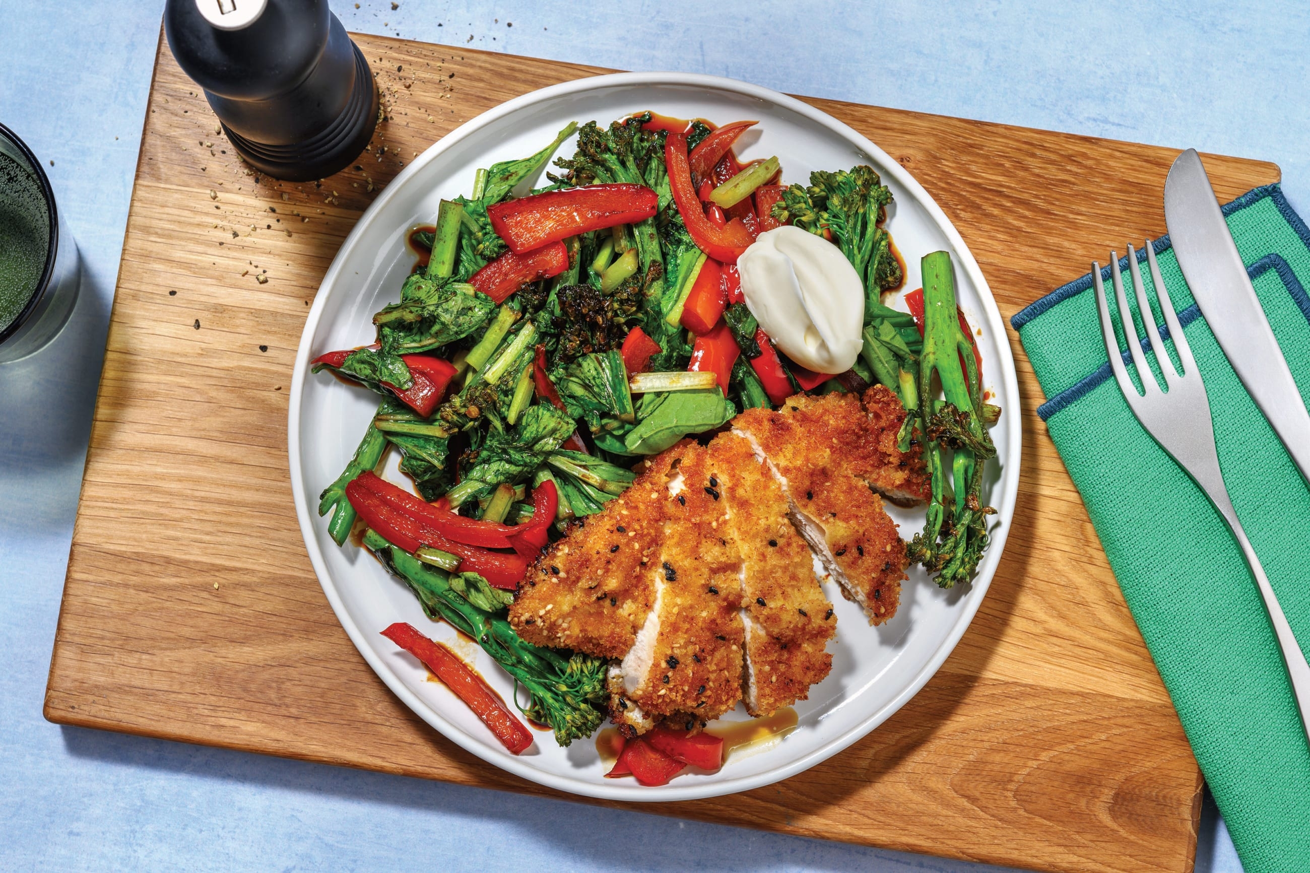 Korean-Style Pork Schnitzel & Veggie Stir-Fry