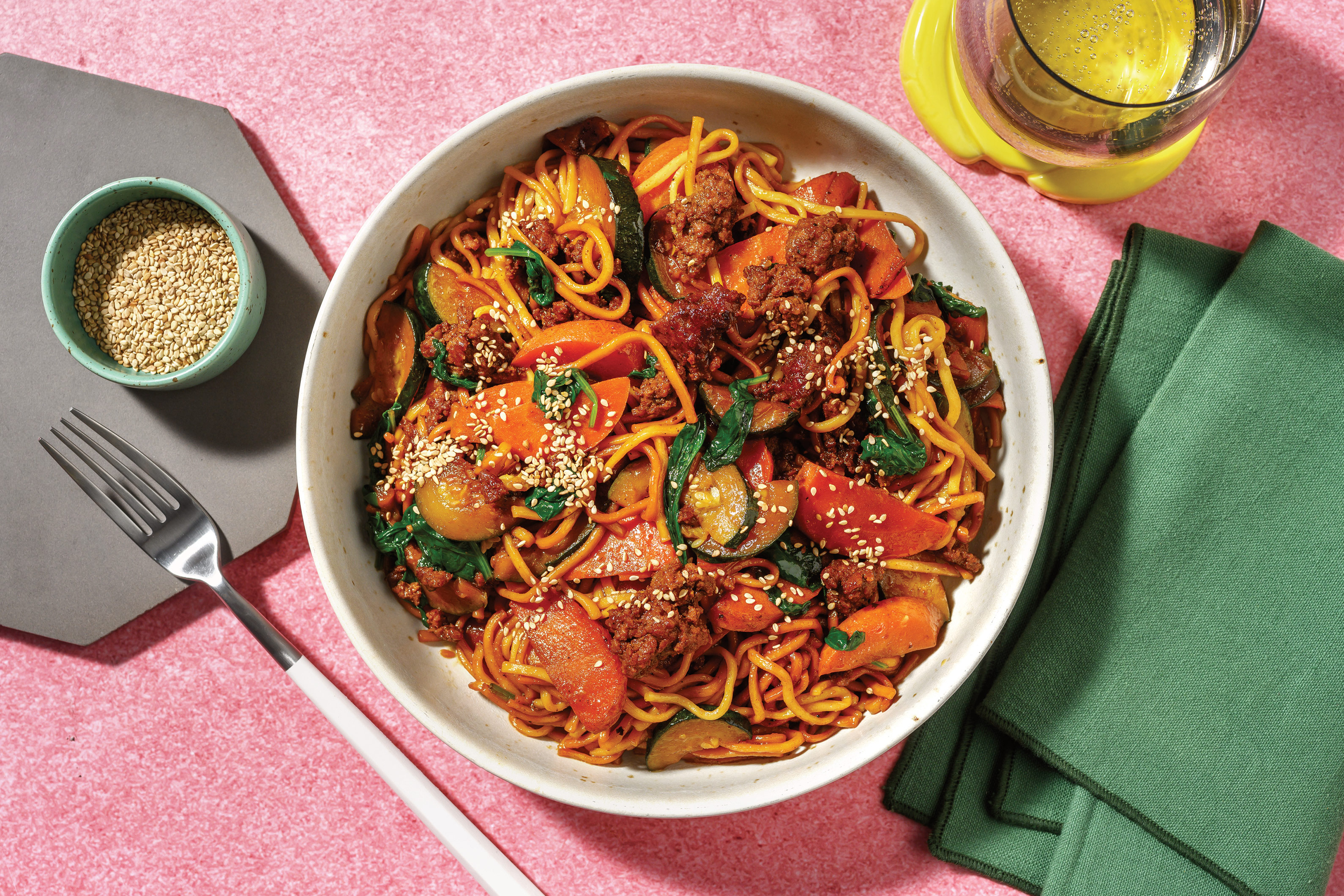 Quick Asian BBQ Beef & Oyster Sauce Noodles